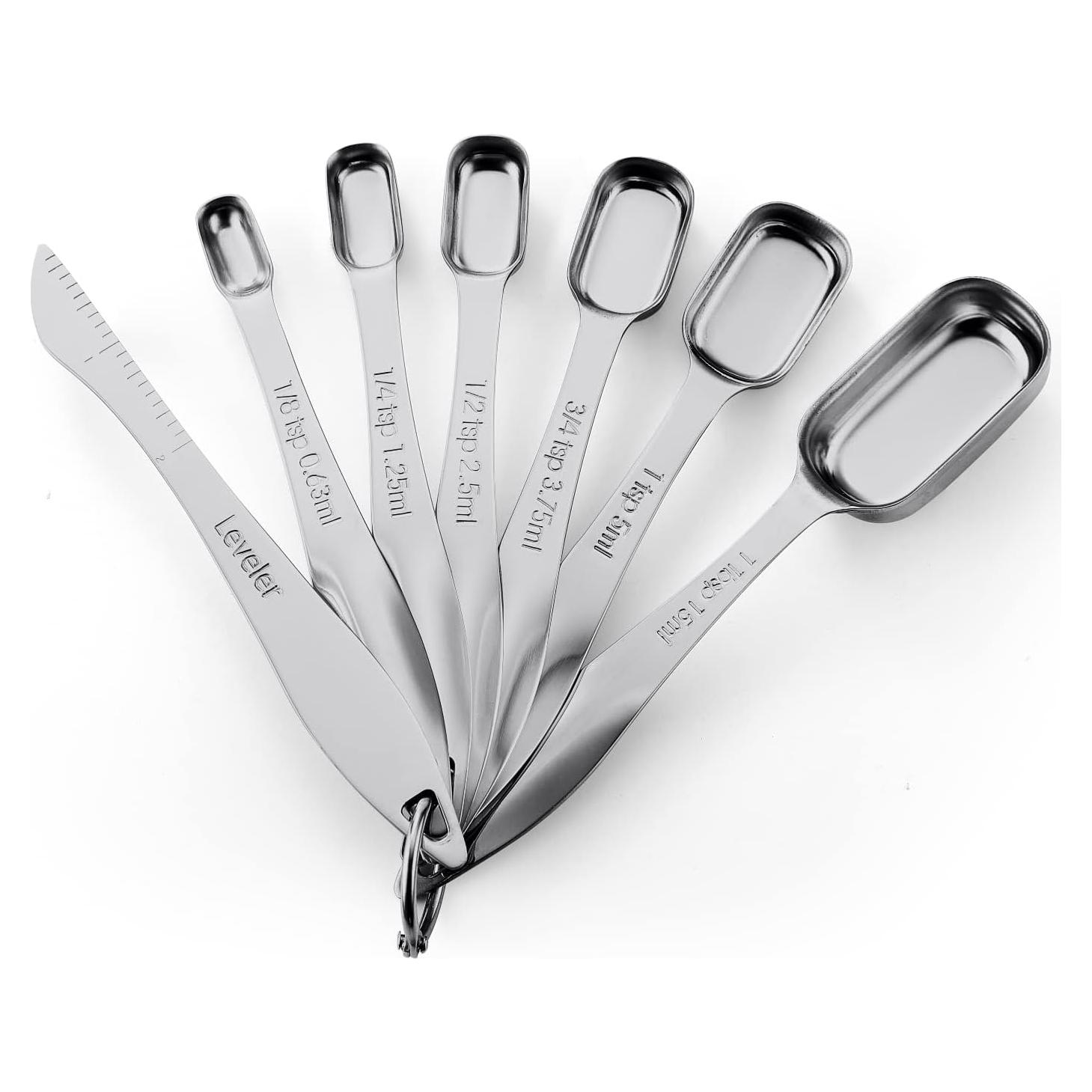 Juego de Cucharas Medidoras Acero Inoxidable Spring Chef 7 Pzas