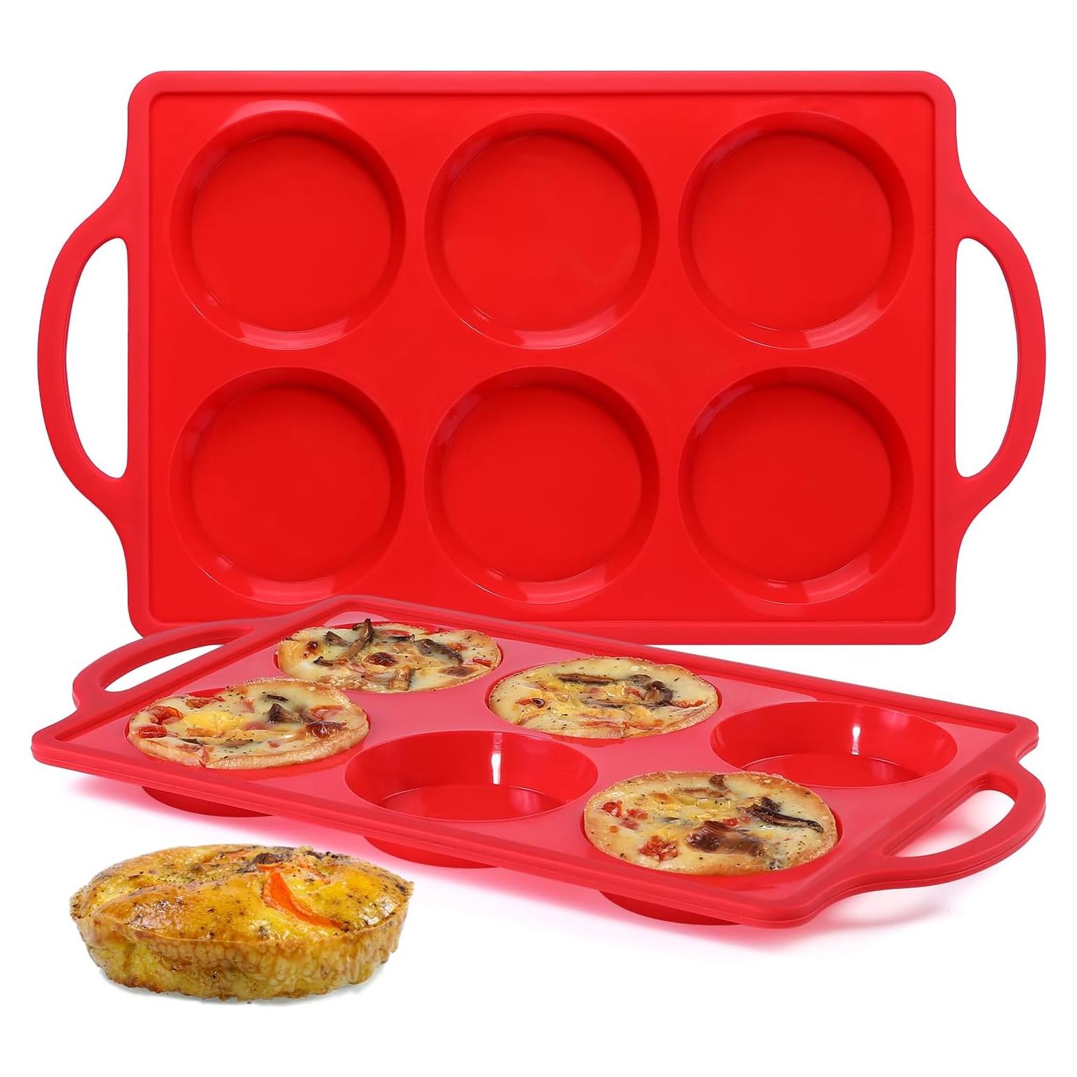 Moldes de Huevo de Silicona CAKETIME 3" Antiadherentes 2 Pcs