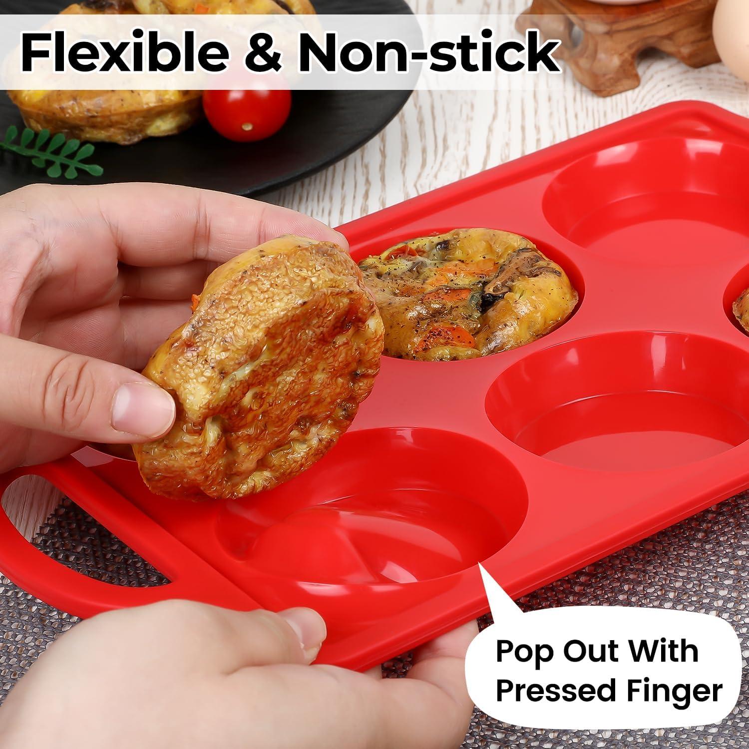 Moldes de Huevo de Silicona CAKETIME 3" Antiadherentes 2 Pcs