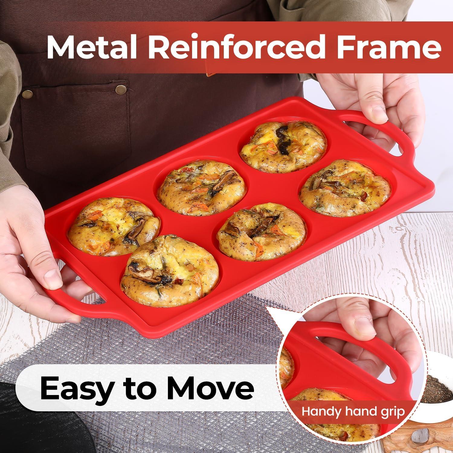 Moldes de Huevo de Silicona CAKETIME 3" Antiadherentes 2 Pcs