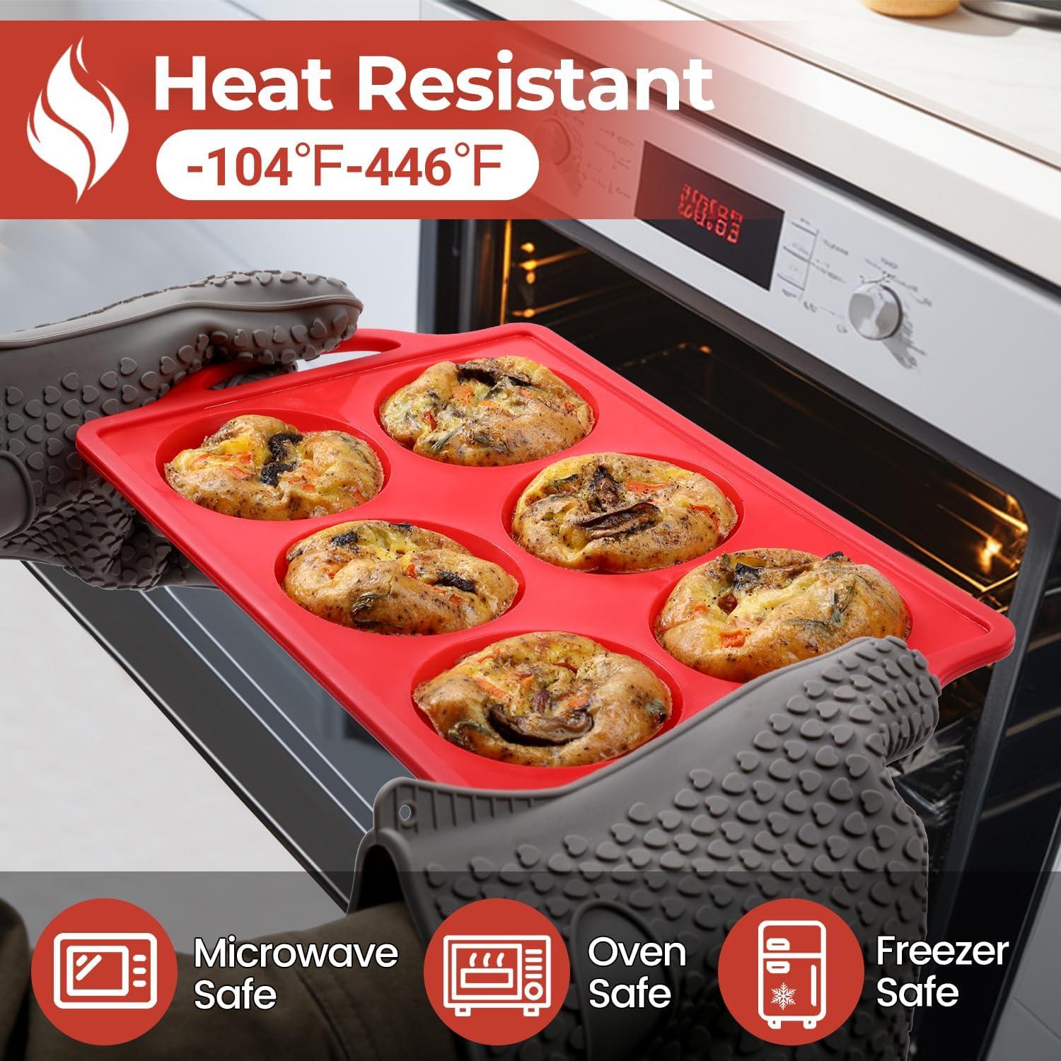 Moldes de Huevo de Silicona CAKETIME 3" Antiadherentes 2 Pcs