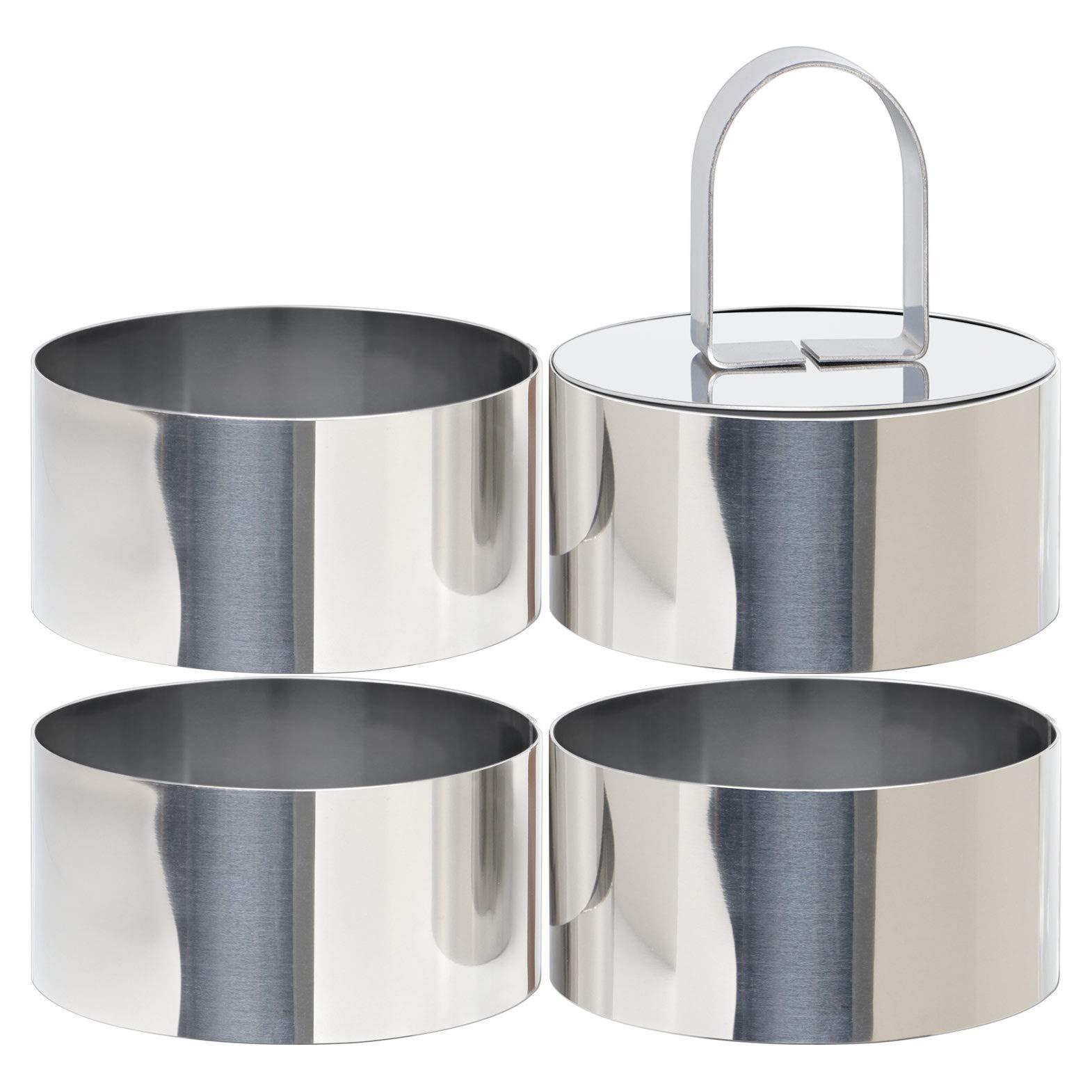 Molde Redondo HULISEN Acero Inoxidable 7,62 cm 5 Piezas