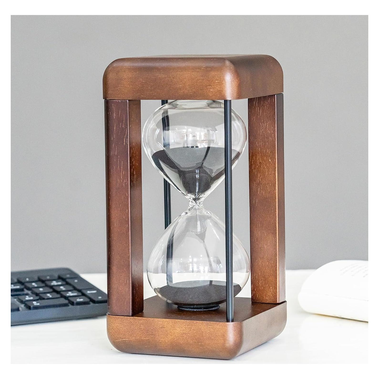 Reloj de Arena Grande Lmzxmcy 60 Minutos Decorativo Negro