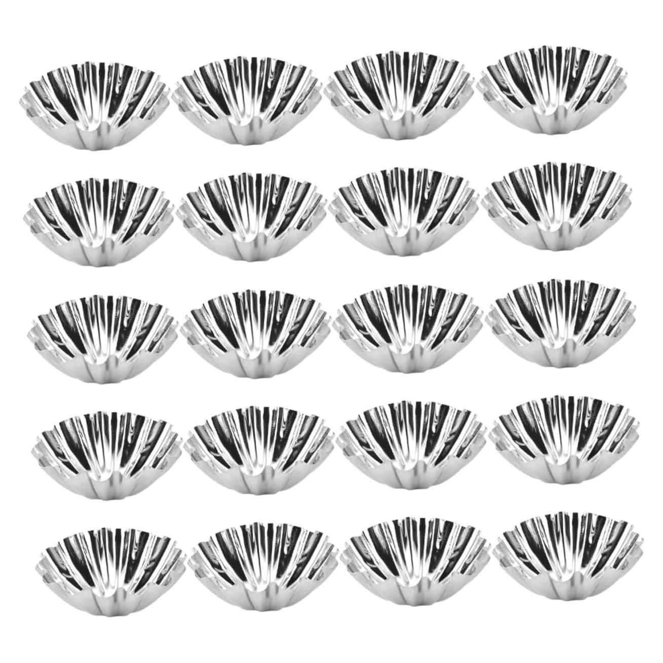 Tazas de Muffin Hemoton 20pcs Acero Inoxidable 7.2cm