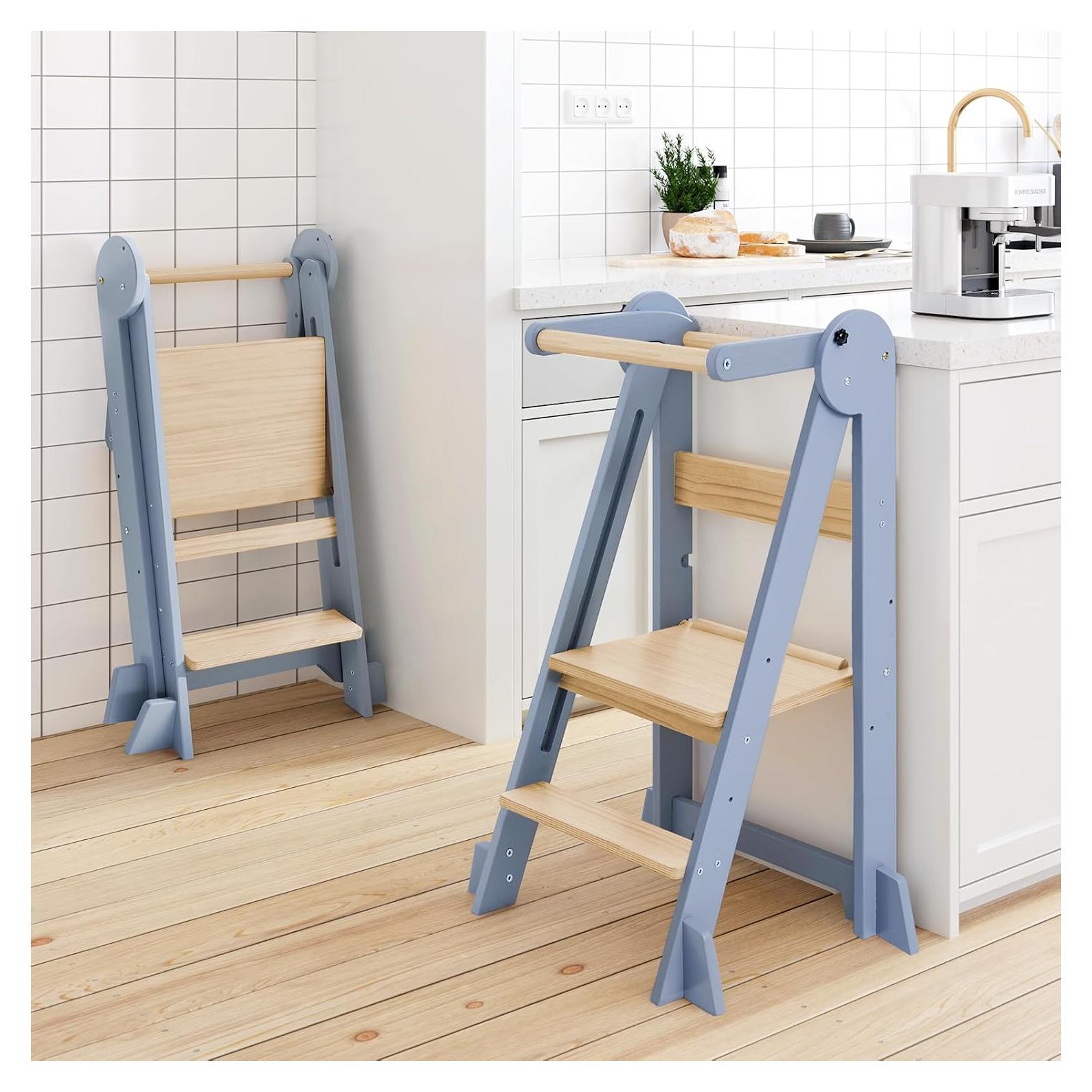 Torre de Cocina Plegable WeeGuruu Ajustable para Niños 18 Meses a 6 Años