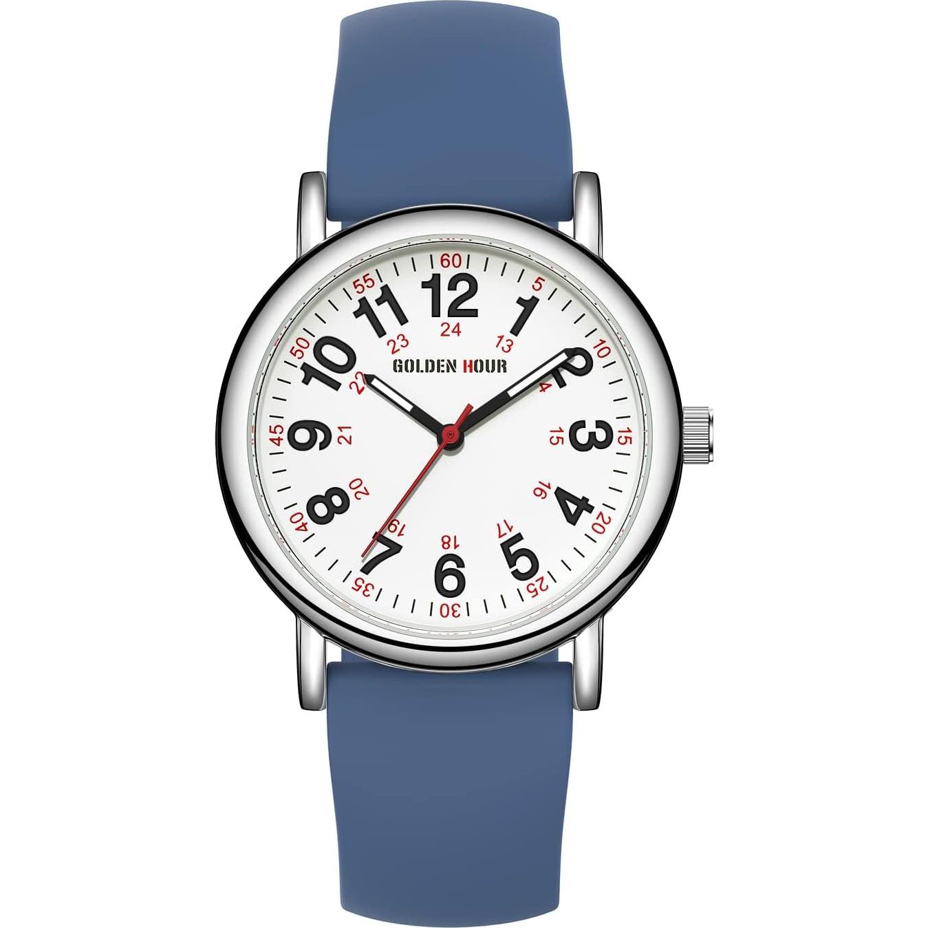 Reloj de Enfermera GOLDEN HOUR 38mm Luminosa Banda Silicona