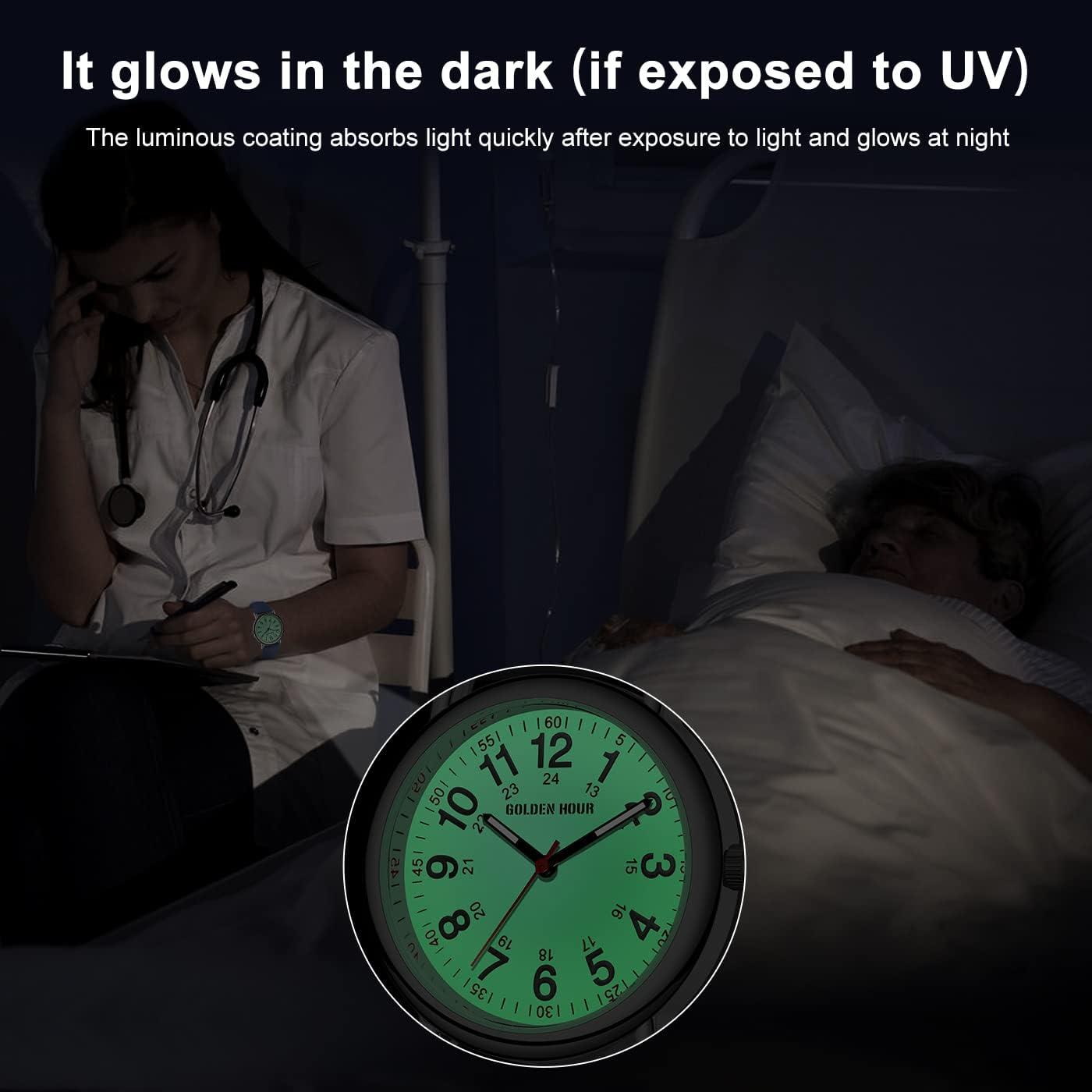 Reloj de Enfermera GOLDEN HOUR 38mm Luminosa Banda Silicona