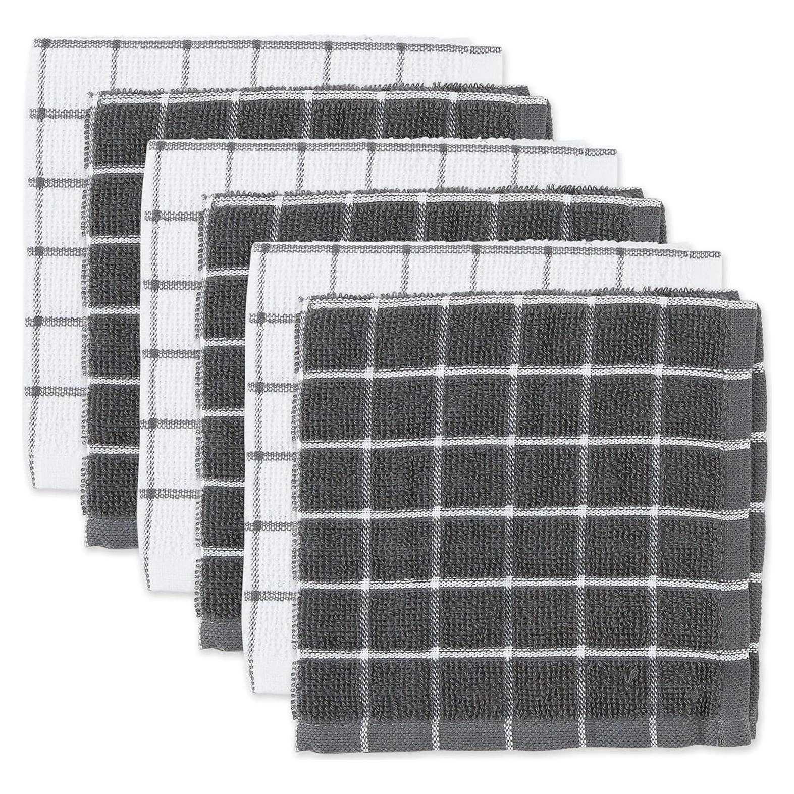 Conjunto de paños de cocina DII Basic Terry 30x30 cm 6 Piezas Gris