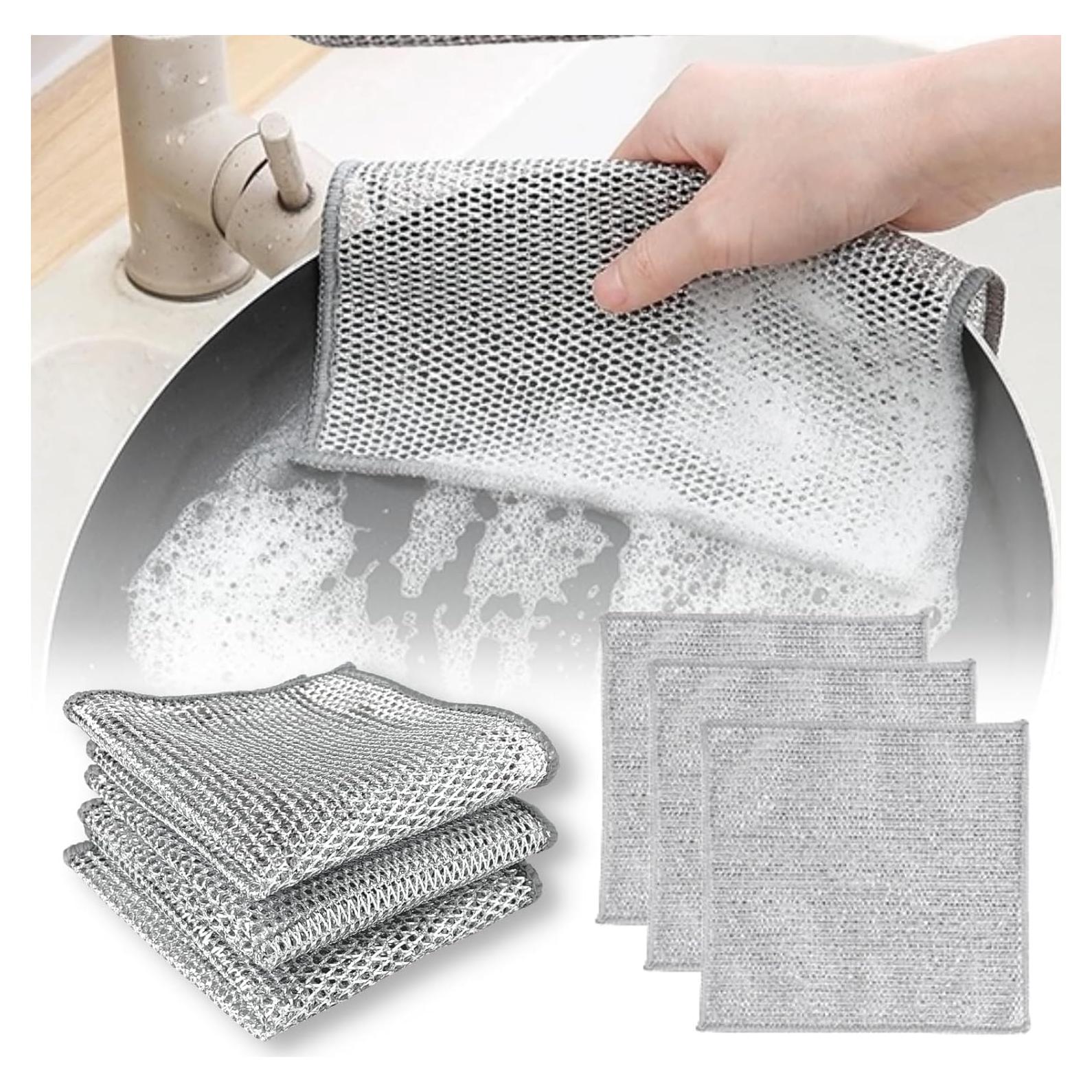 Paquete de 3 Paños de Cocina ASEANAO 20x20 cm Reutilizables