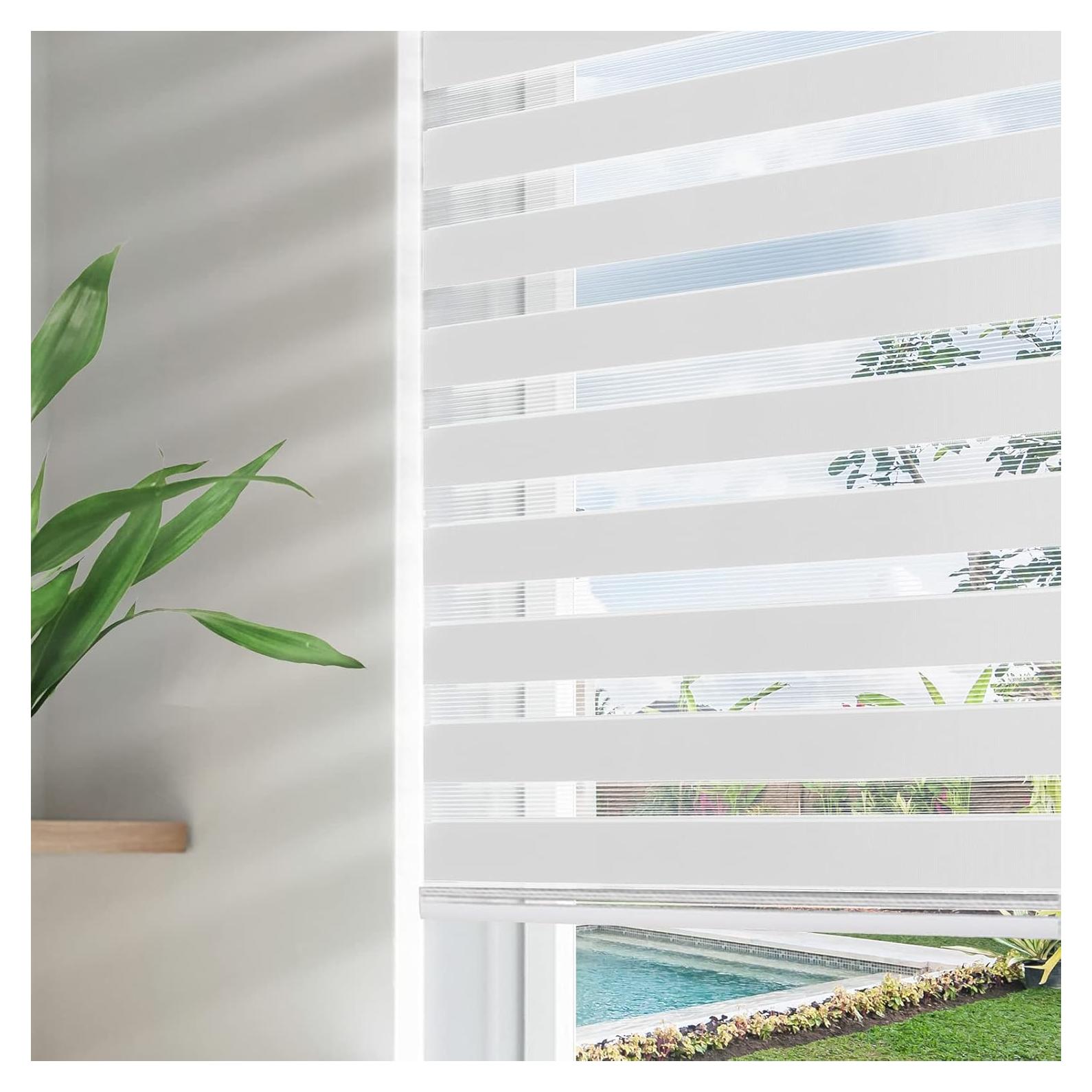 Persianas Zebra Sin Cable Joydeco 89x190 cm Blanco