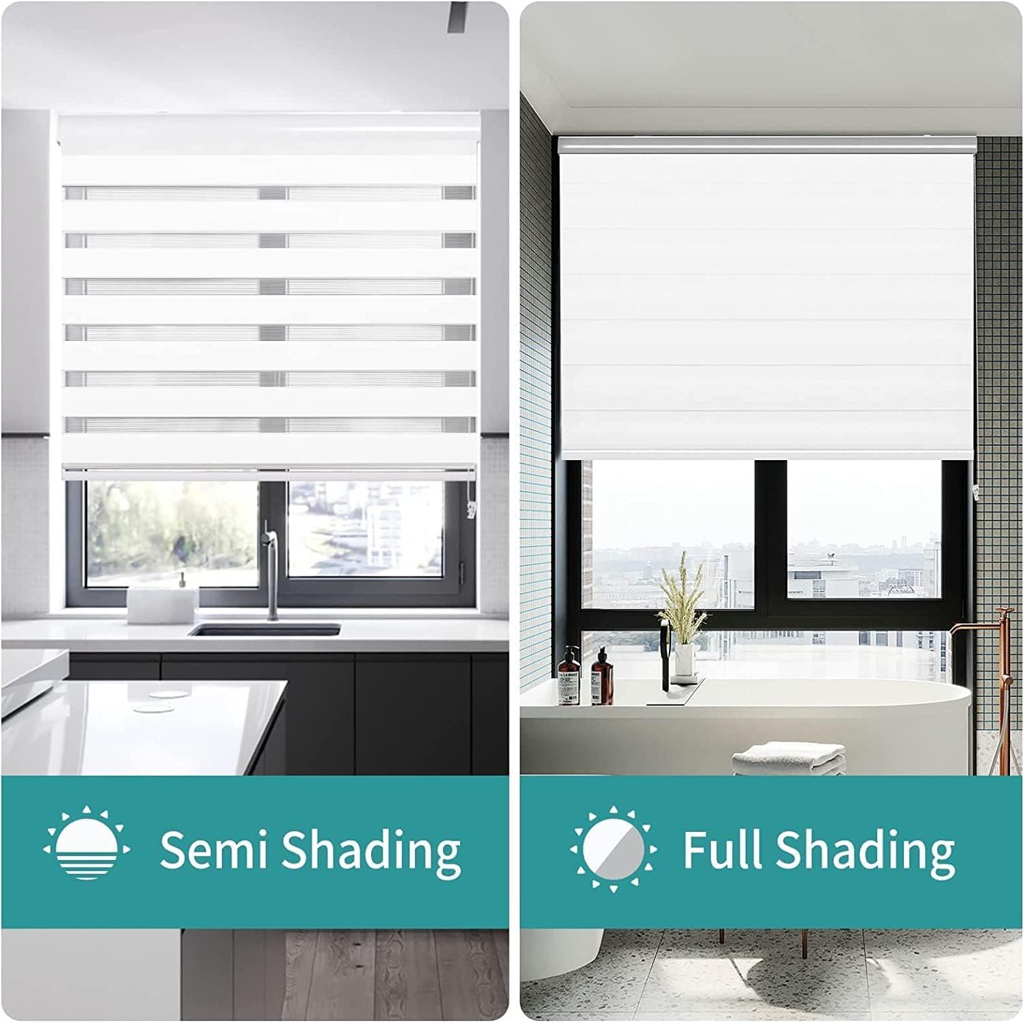 Persianas Zebra Sin Cable Joydeco 89x190 cm Blanco