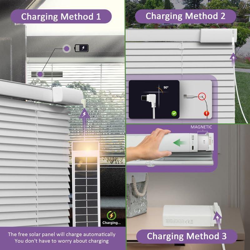 Persianas Motorizadas Hapadif Solar 60x163 cm Opacas Blancas