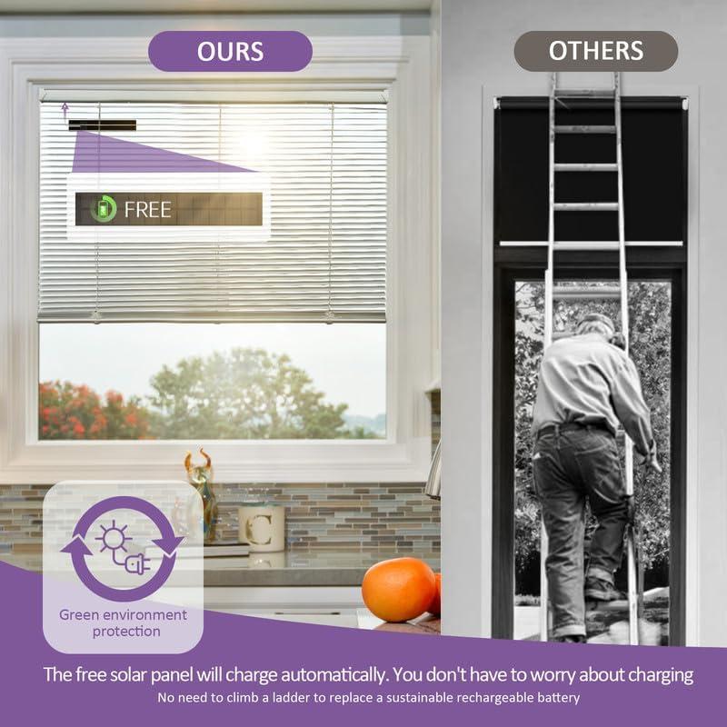 Persianas Motorizadas Hapadif Solar 60x163 cm Opacas Blancas