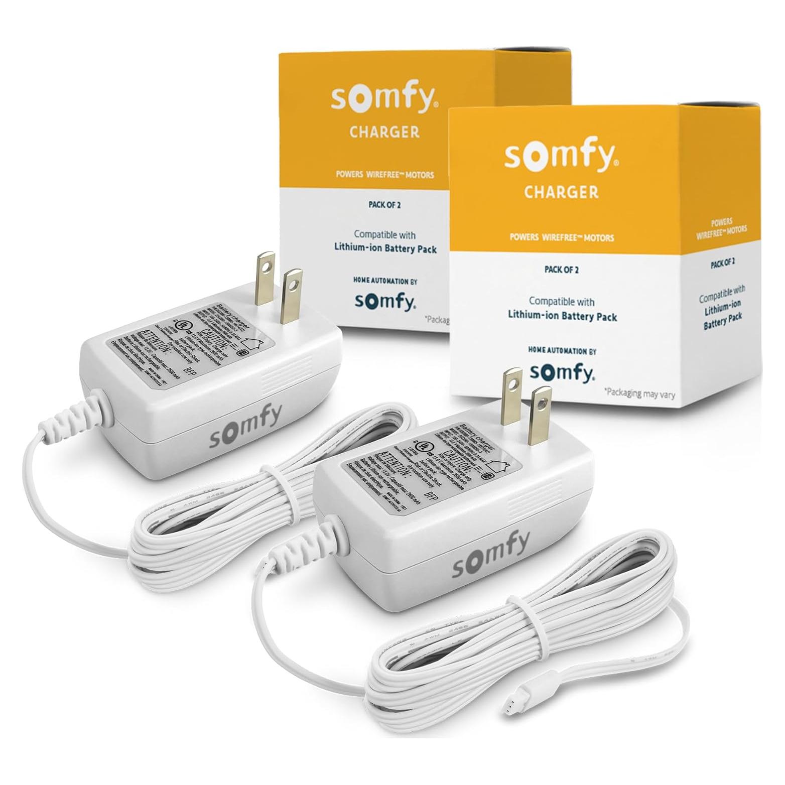 Cargador Somfy 2-Pack para Persianas y Cortinas Motorizadas