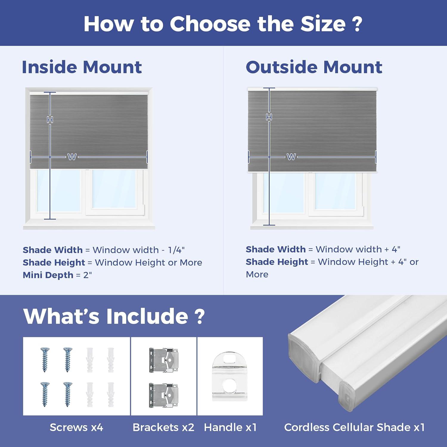 Persianas Celulares Allesin Blackout 34x64 cm Sin Cuerda
