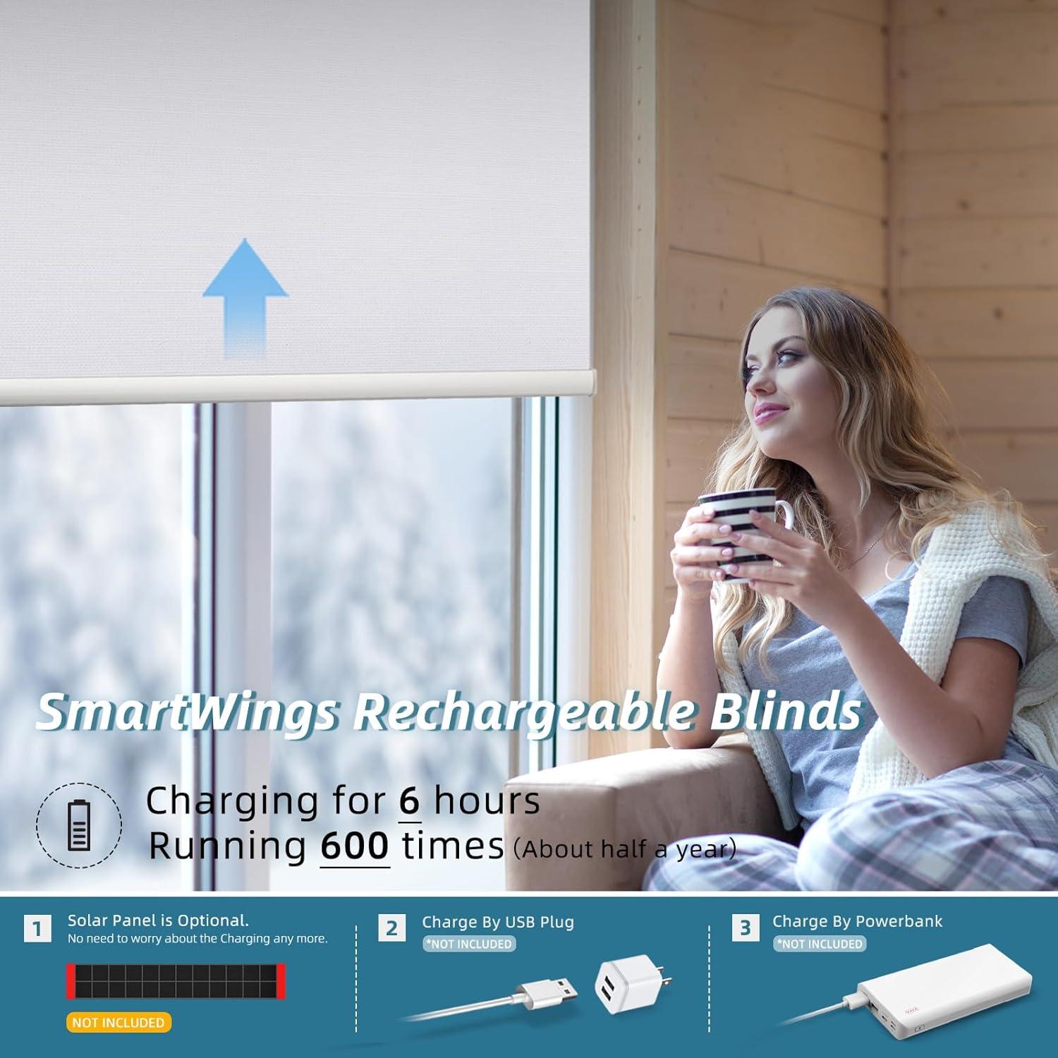 Persianas Motorizadas SmartWings 100% Oscurecimiento 120x180 cm