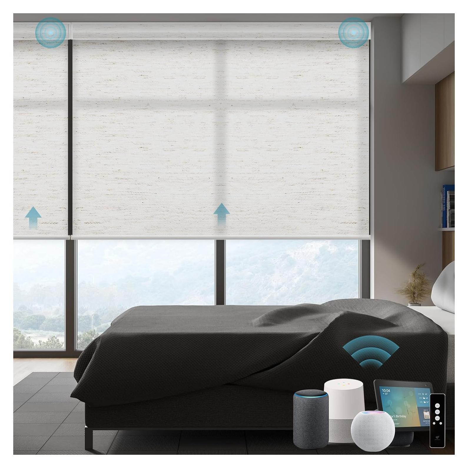 Persianas Motorizadas SmartWings 40.6x55.9cm Lino Blanco