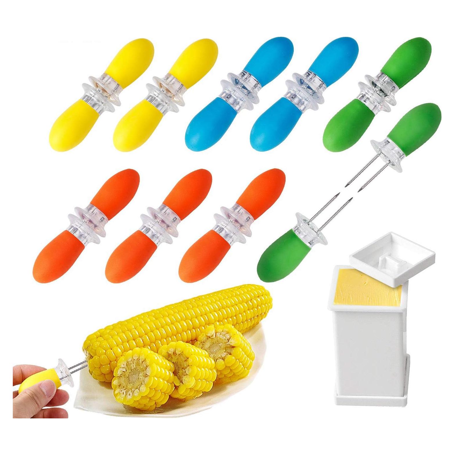 18 Soportes de Mazorcas de Maíz AUGSUN Acero Inoxidable