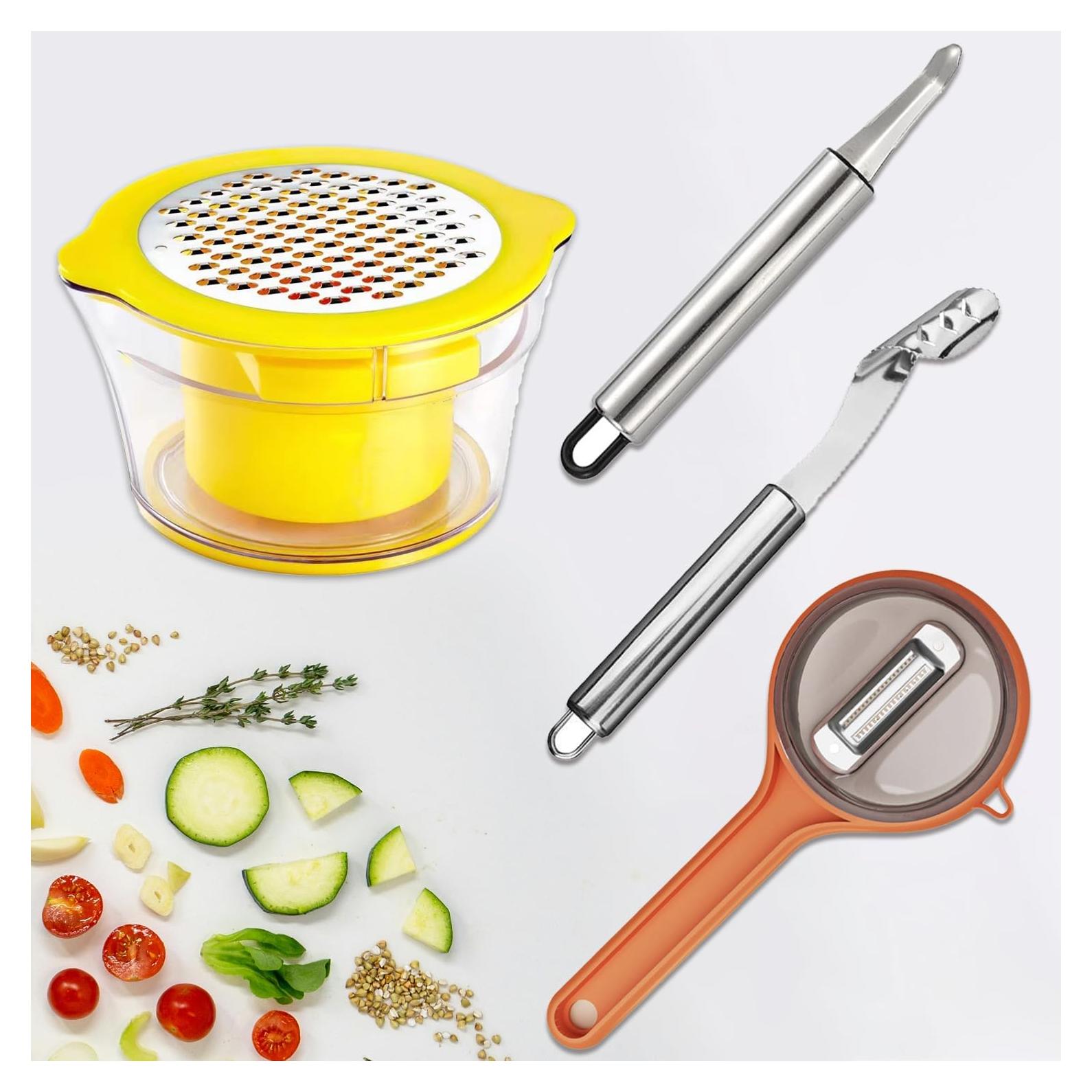 Juego de Herramientas de Cocina LINHUAAOO 4 en 1 Acero Inoxidable