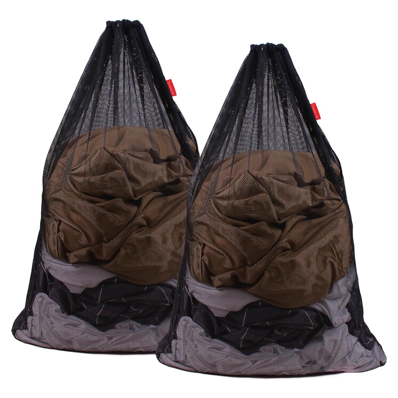 Bolsa de lavandería malla DuomiW 2 unidades 61x91 cm negra