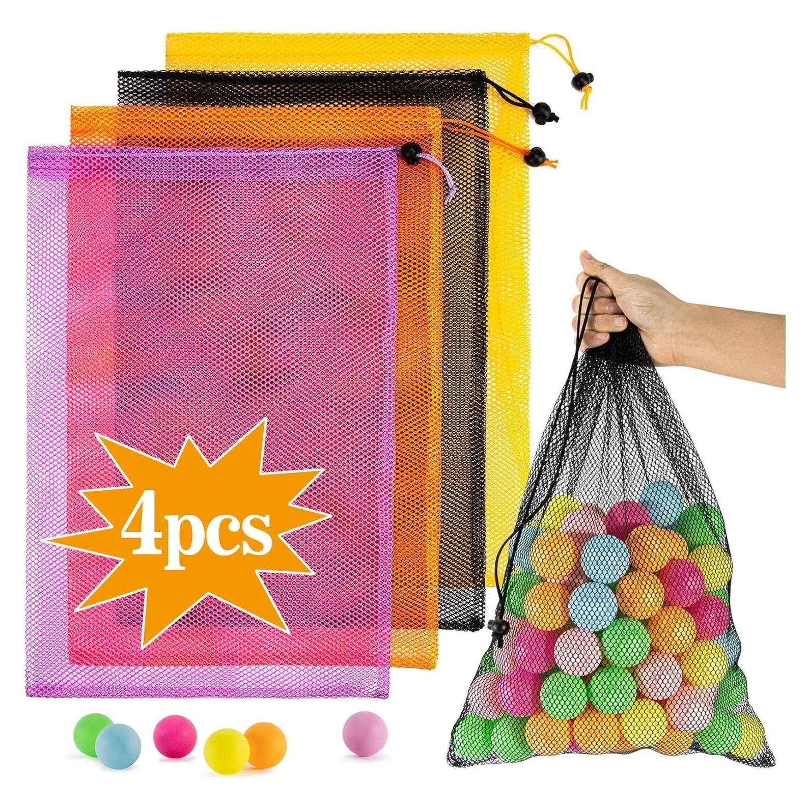 4PCS Bolsa de Malla MAQIHAN con Cierre de Cuerda 45x30cm