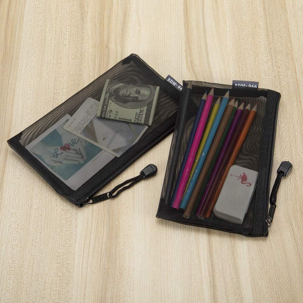 HRX Paquete 6 Bolsas de Maquillaje Malla Nylon Negro A5 A6