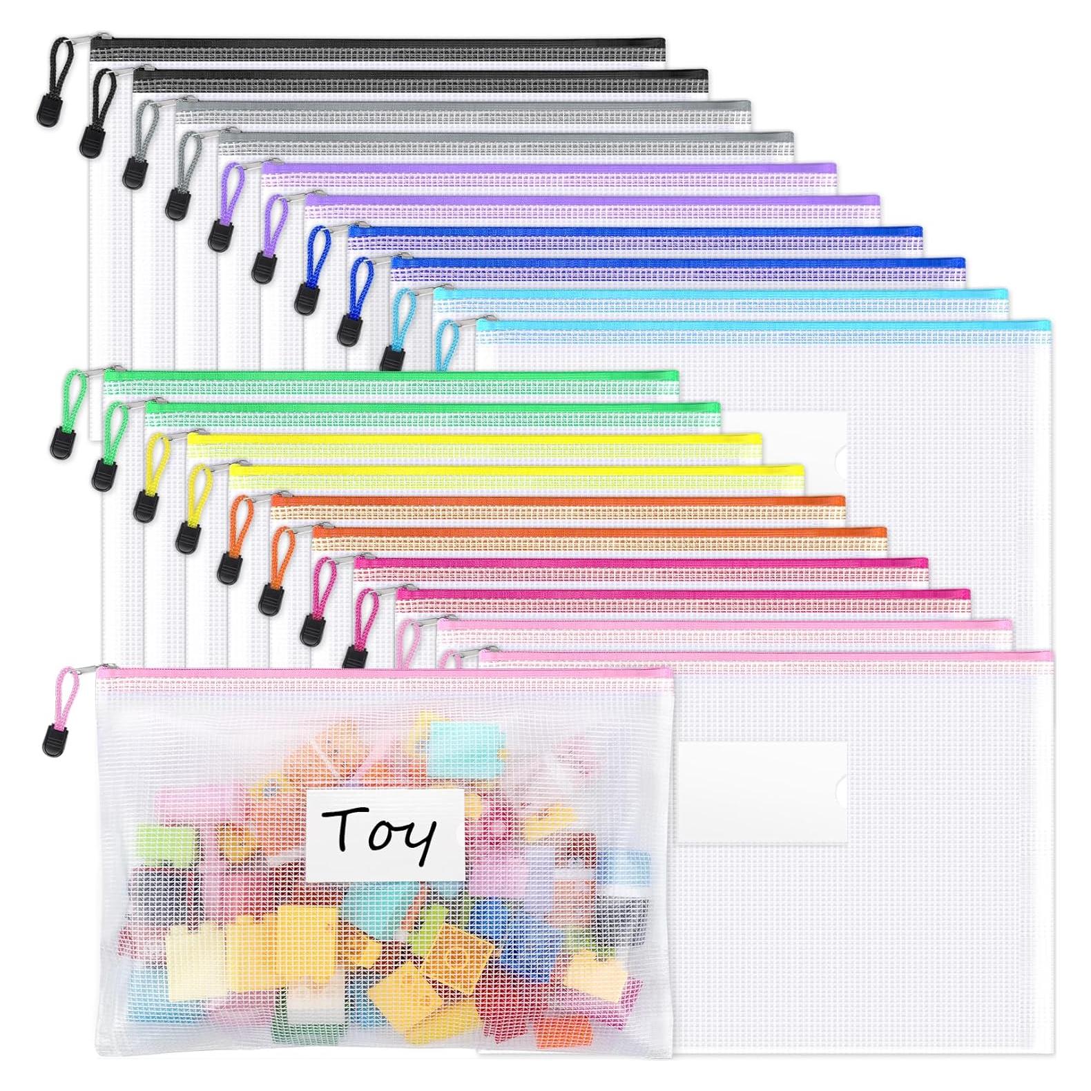 Bolsas de Cremallera de Malla Sooetz 20 Paquete A4 Multicolor