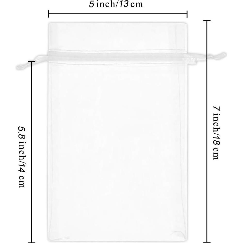 Bolsas de Organza Wudygirl 100pcs 13x18 cm Blancas