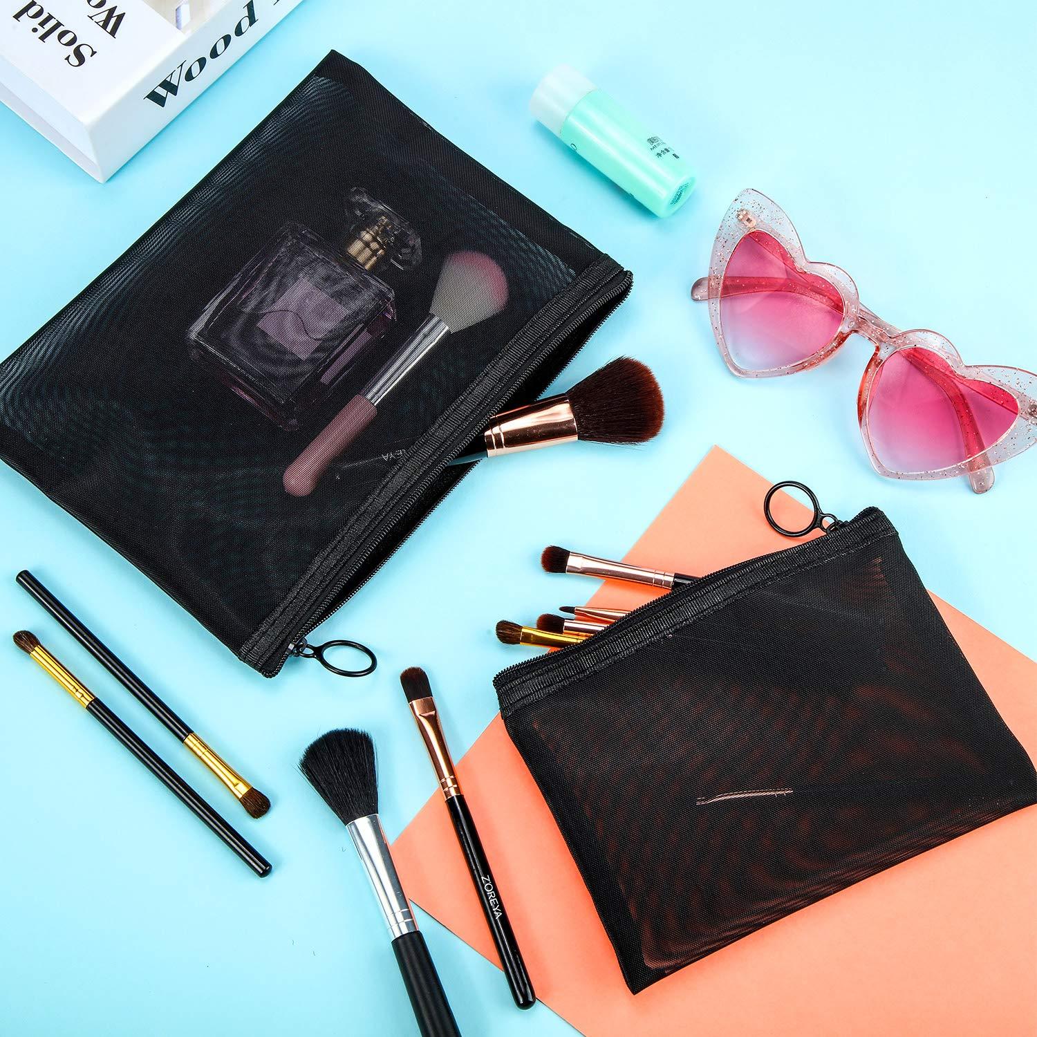 6 Bolsas de Maquillaje de Malla Boao - Organizador Negro