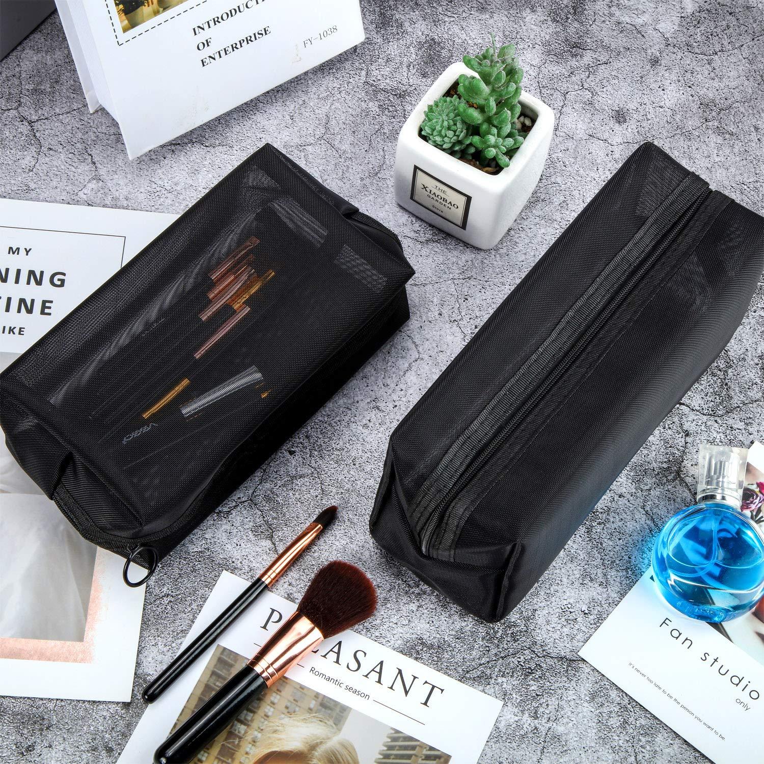 6 Bolsas de Maquillaje de Malla Boao - Organizador Negro