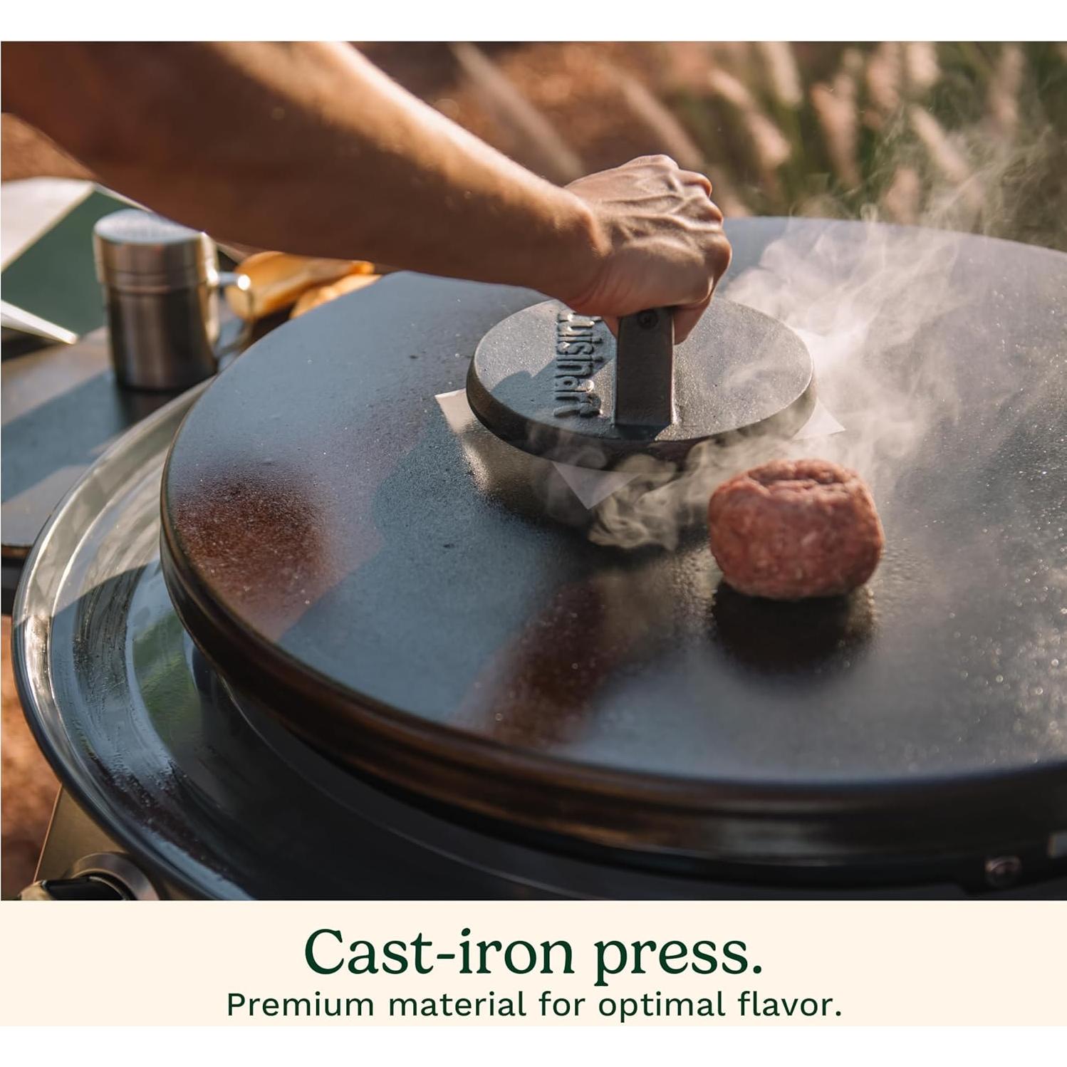 Kit de Hamburguesas Smash Cuisinart con Prensa Hierro Fundido