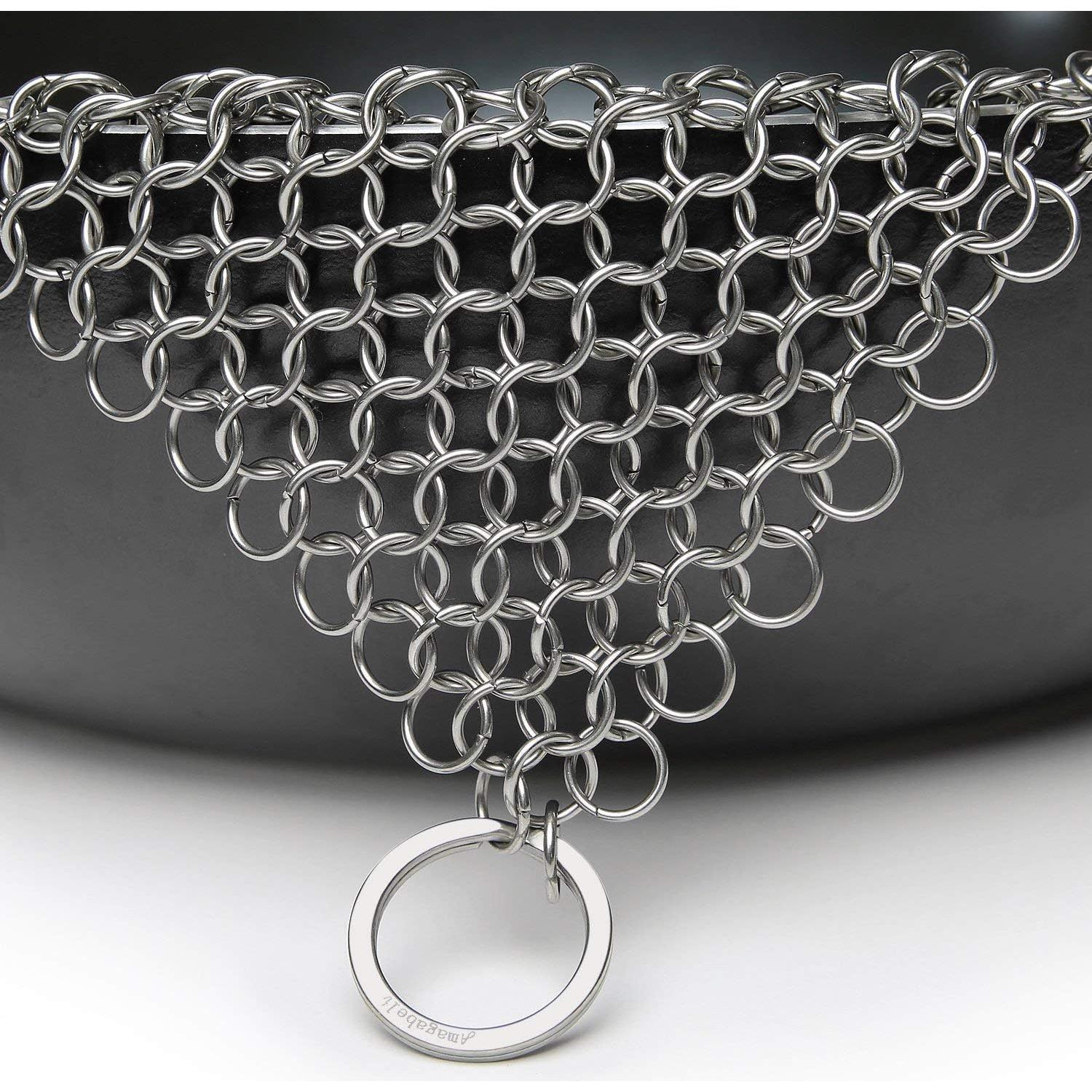 Limpiador de Hierro Fundido Amagabeli 20,32x15,24 cm Acero Inoxidable