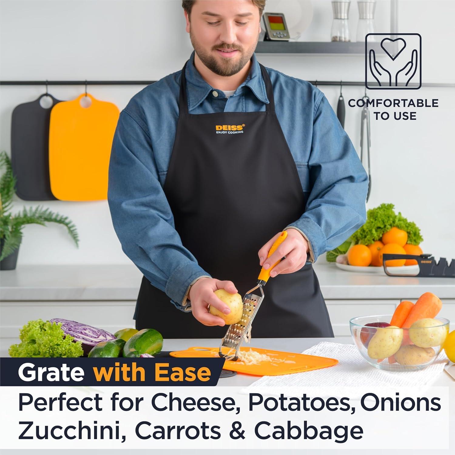 Rallador de Queso Deiss PRO - Acero Inoxidable, Mango Antideslizante