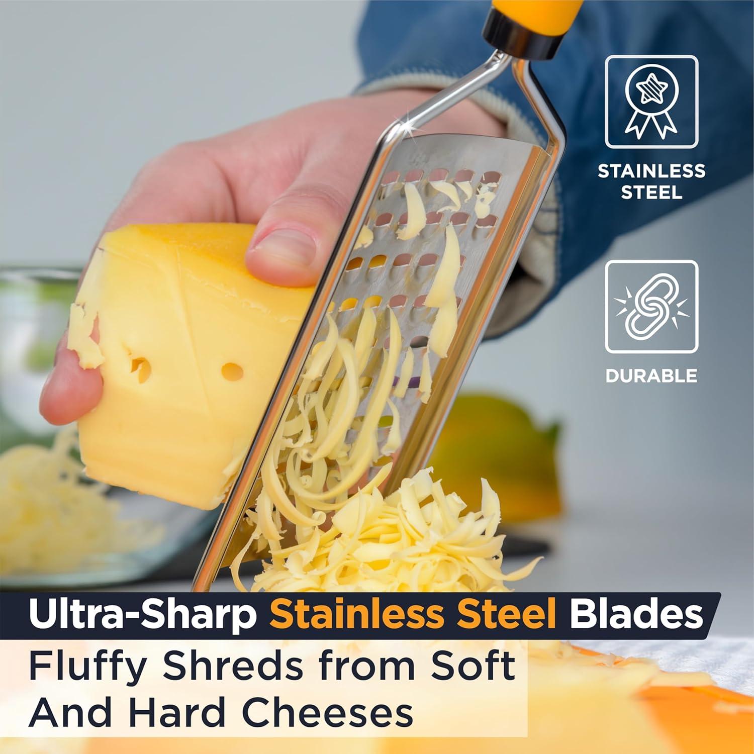 Rallador de Queso Deiss PRO - Acero Inoxidable, Mango Antideslizante