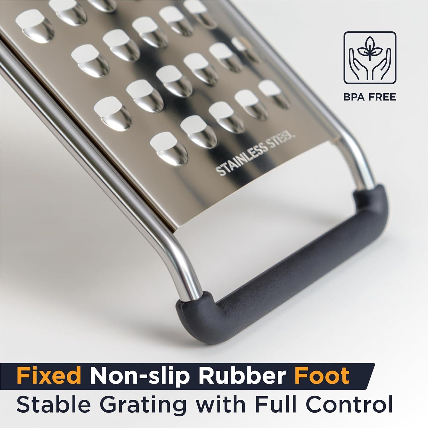 Rallador de Queso Deiss PRO - Acero Inoxidable, Mango Antideslizante