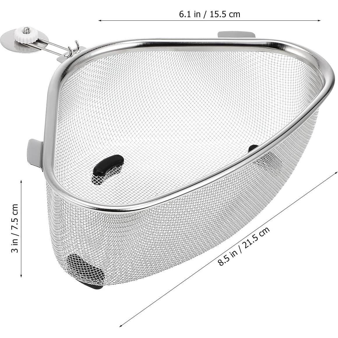 Canasta de Drenaje Triangular HEMOTON Acero Inoxidable 23x15.5cm