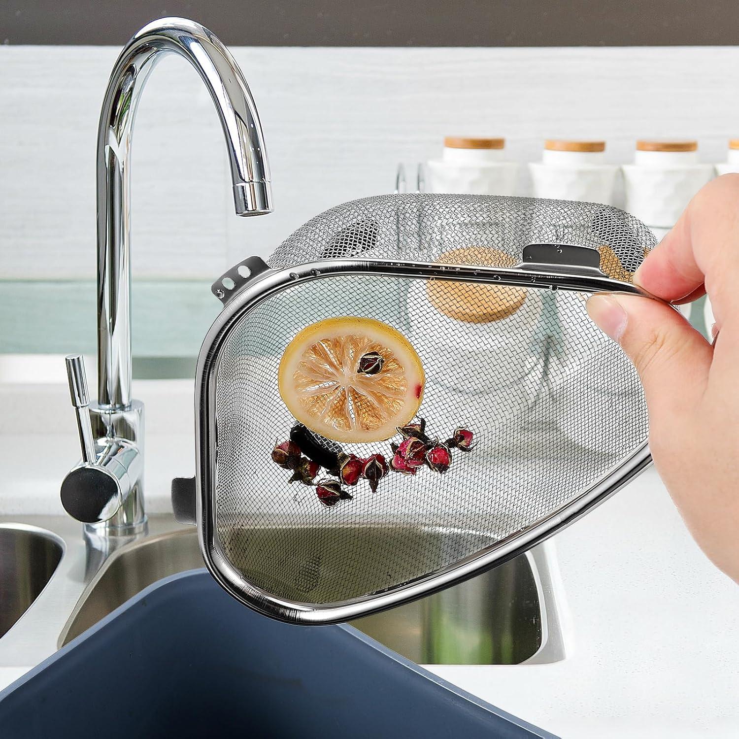 Canasta de Drenaje Triangular HEMOTON Acero Inoxidable 23x15.5cm