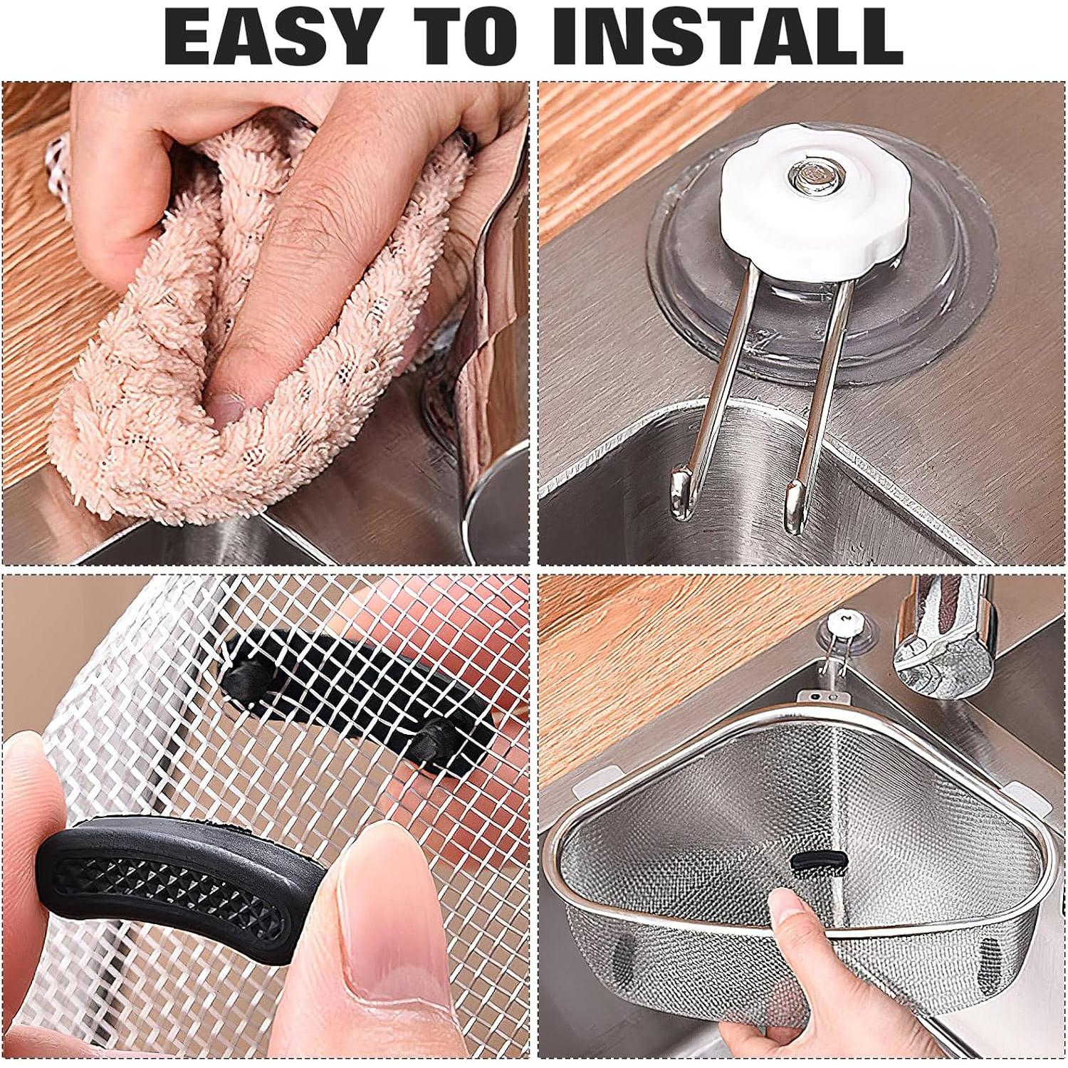 Canasta de Drenaje Triangular HEMOTON Acero Inoxidable 23x15.5cm