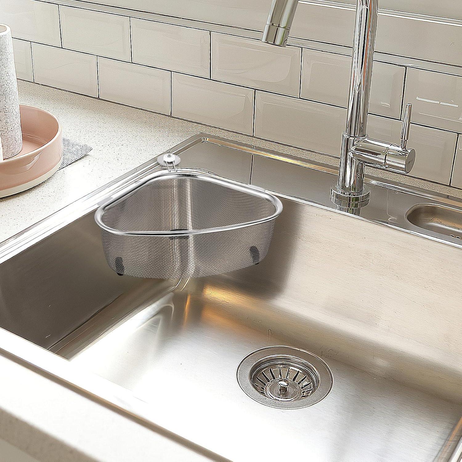 Canasta de Drenaje Triangular HEMOTON Acero Inoxidable 23x15.5cm