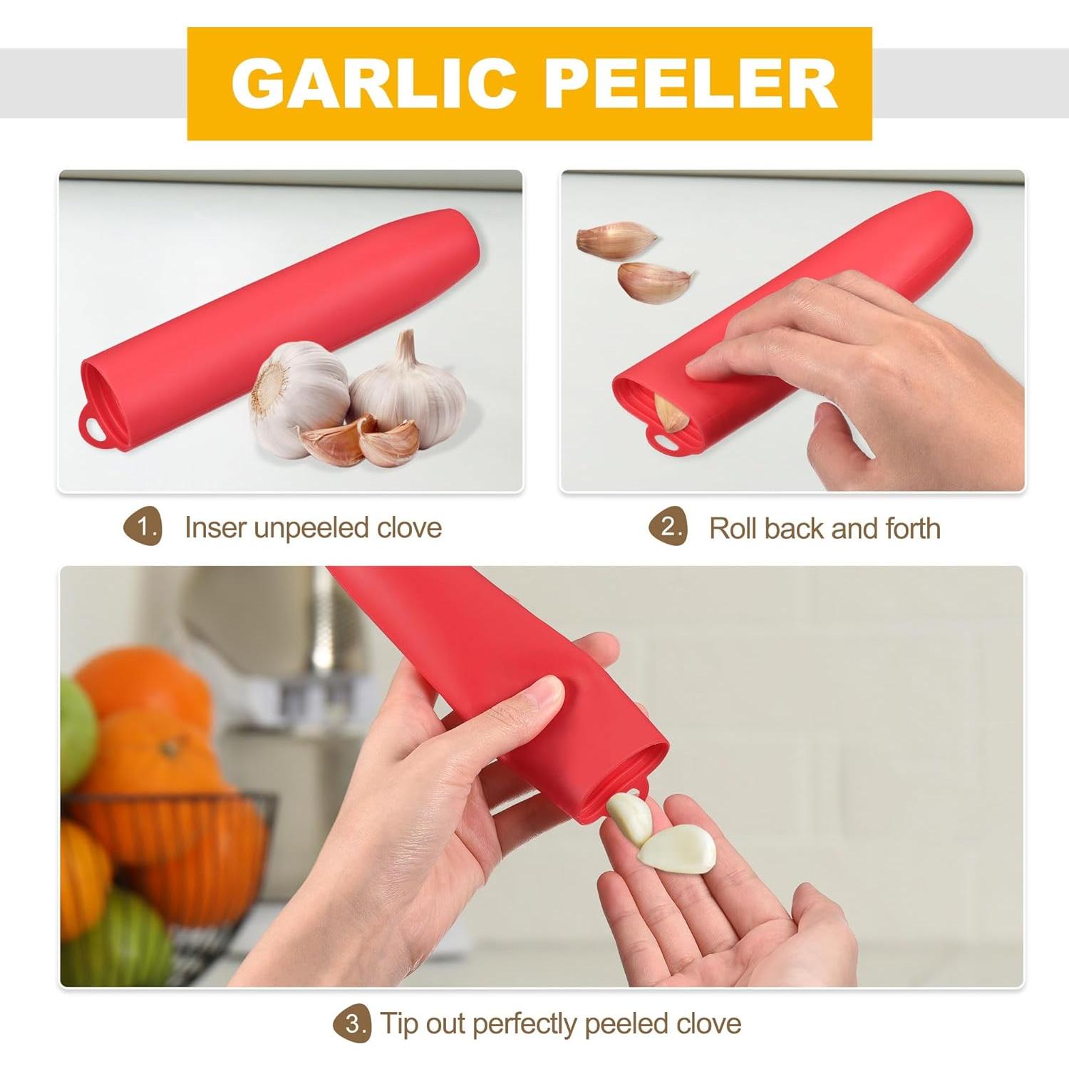 Pelador de Ajo de Silicona uxcell - 2 Piezas, Negro