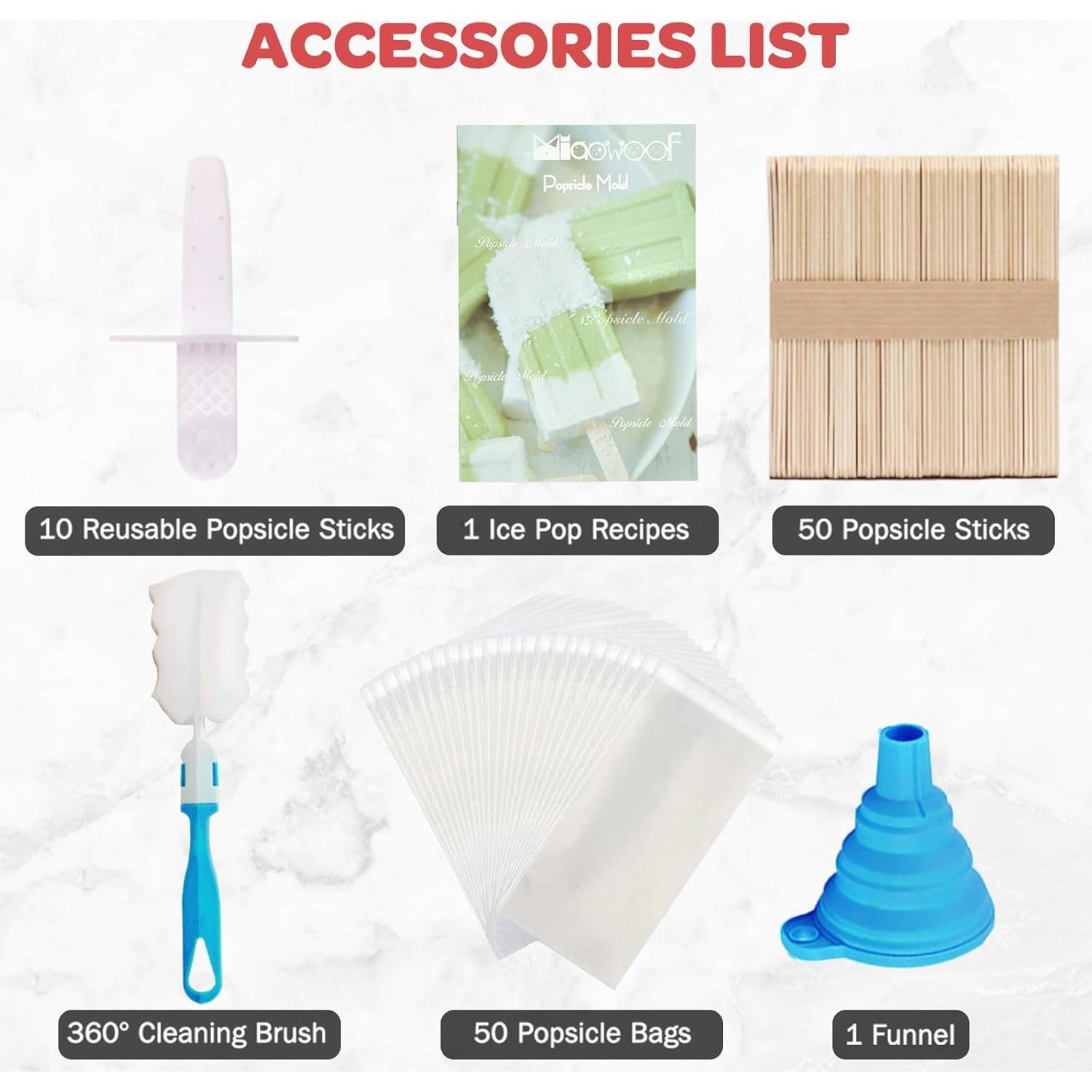 Moldes de Paletas Caseras Miaowoof 10 Cavidades Silicona Rojo