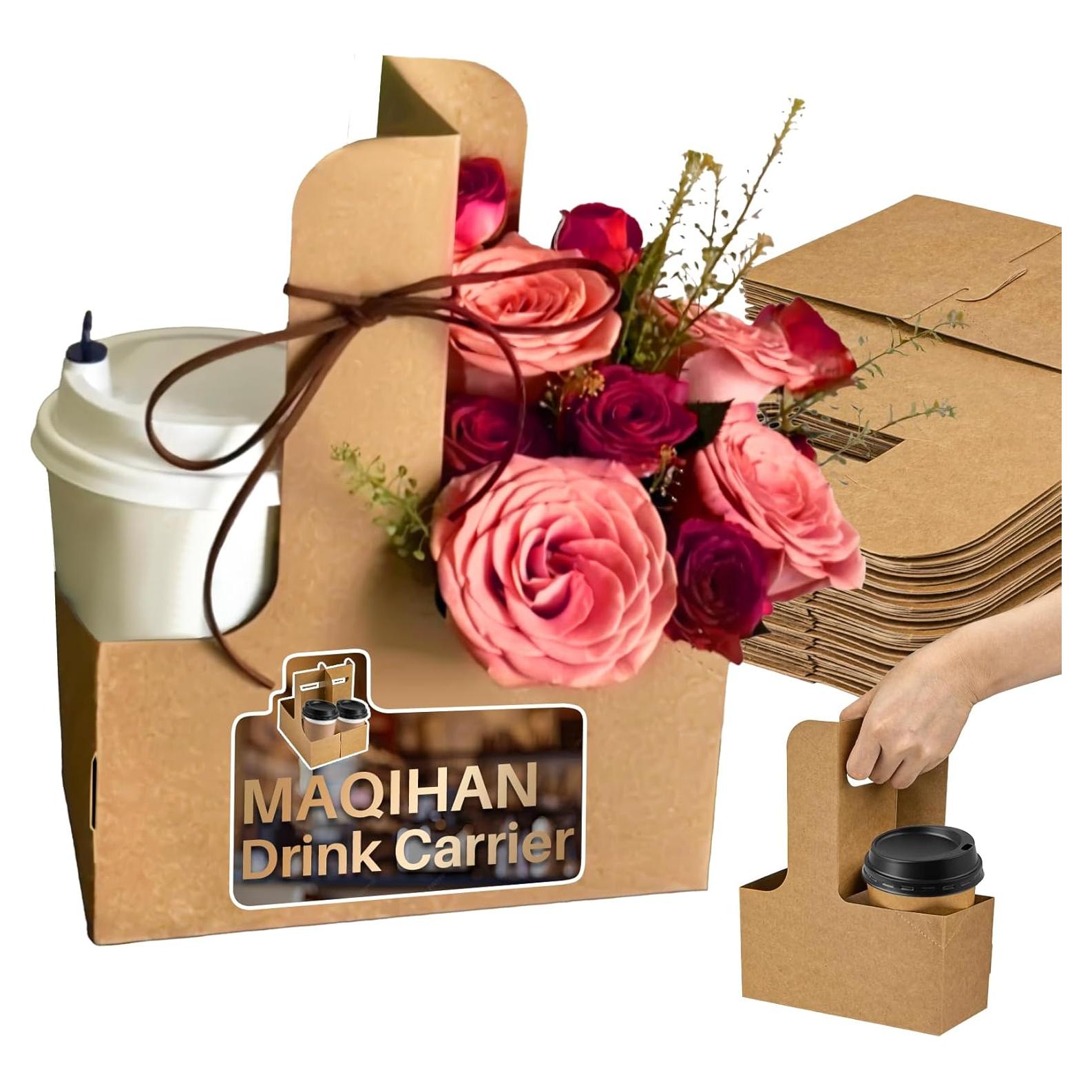 Portavasos de 2 tazas MAQIHAN - 12 piezas cartón reciclable