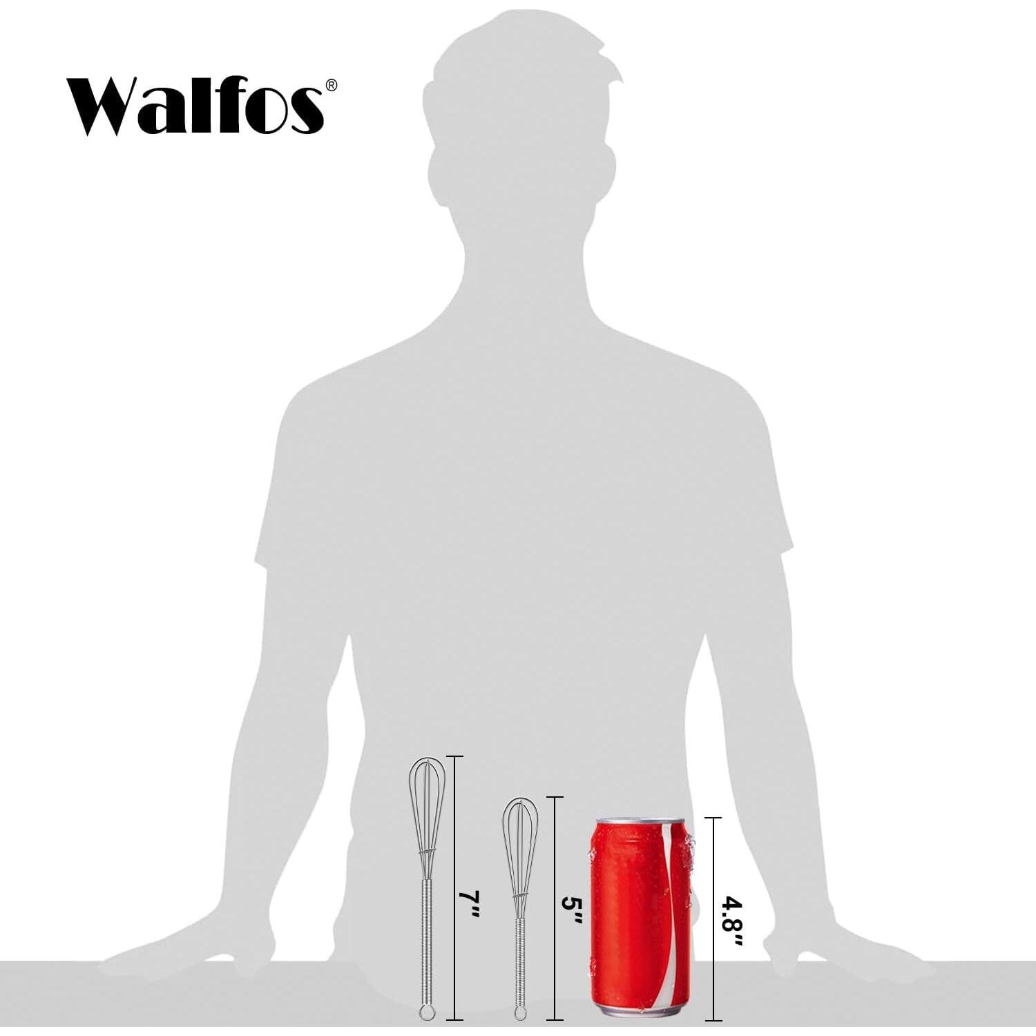 Juego de 2 Mini Batidores Walfos Acero Inoxidable 12,7 y 17,8 cm