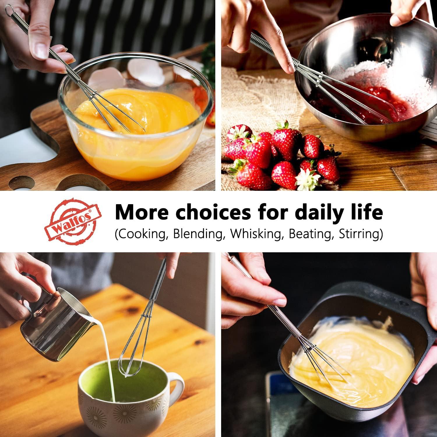 Juego de 2 Mini Batidores Walfos Acero Inoxidable 12,7 y 17,8 cm