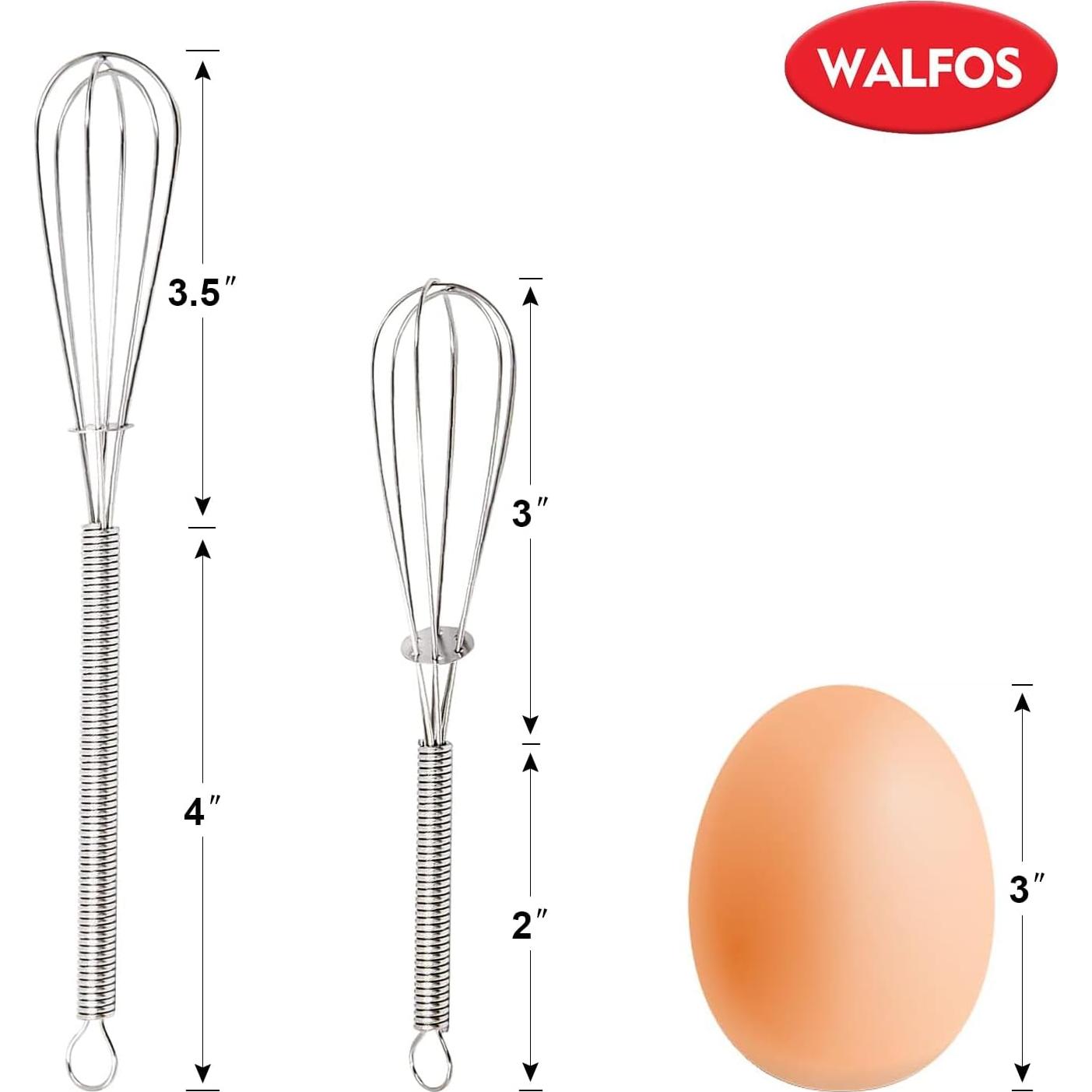 Juego de 2 Mini Batidores Walfos Acero Inoxidable 12,7 y 17,8 cm