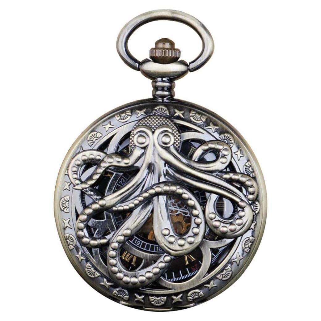 Reloj de bolsillo mecánico Dentily estilo steampunk bronce