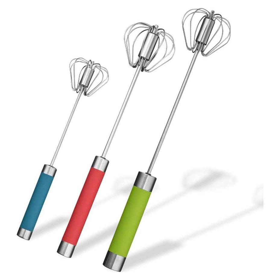 Batidor de huevos Fnoko de acero inoxidable 3 colores 0.25 kg