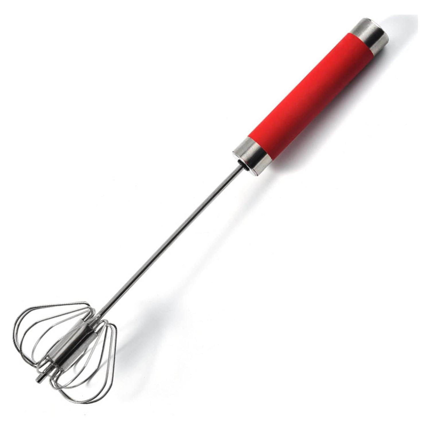 Batidor de huevos Fnoko de acero inoxidable 25,4 cm rojo