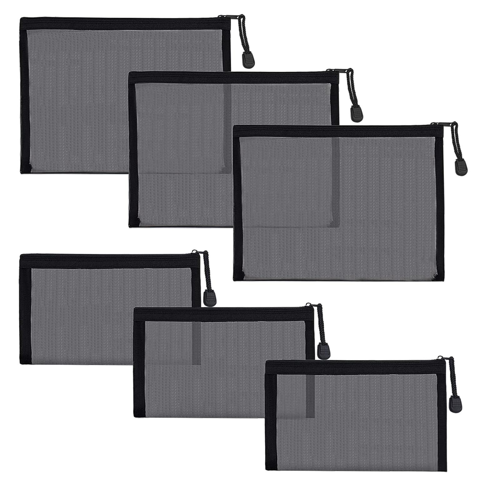 Paquete de 6 Neceseres de Maquillaje de Nylon Negro