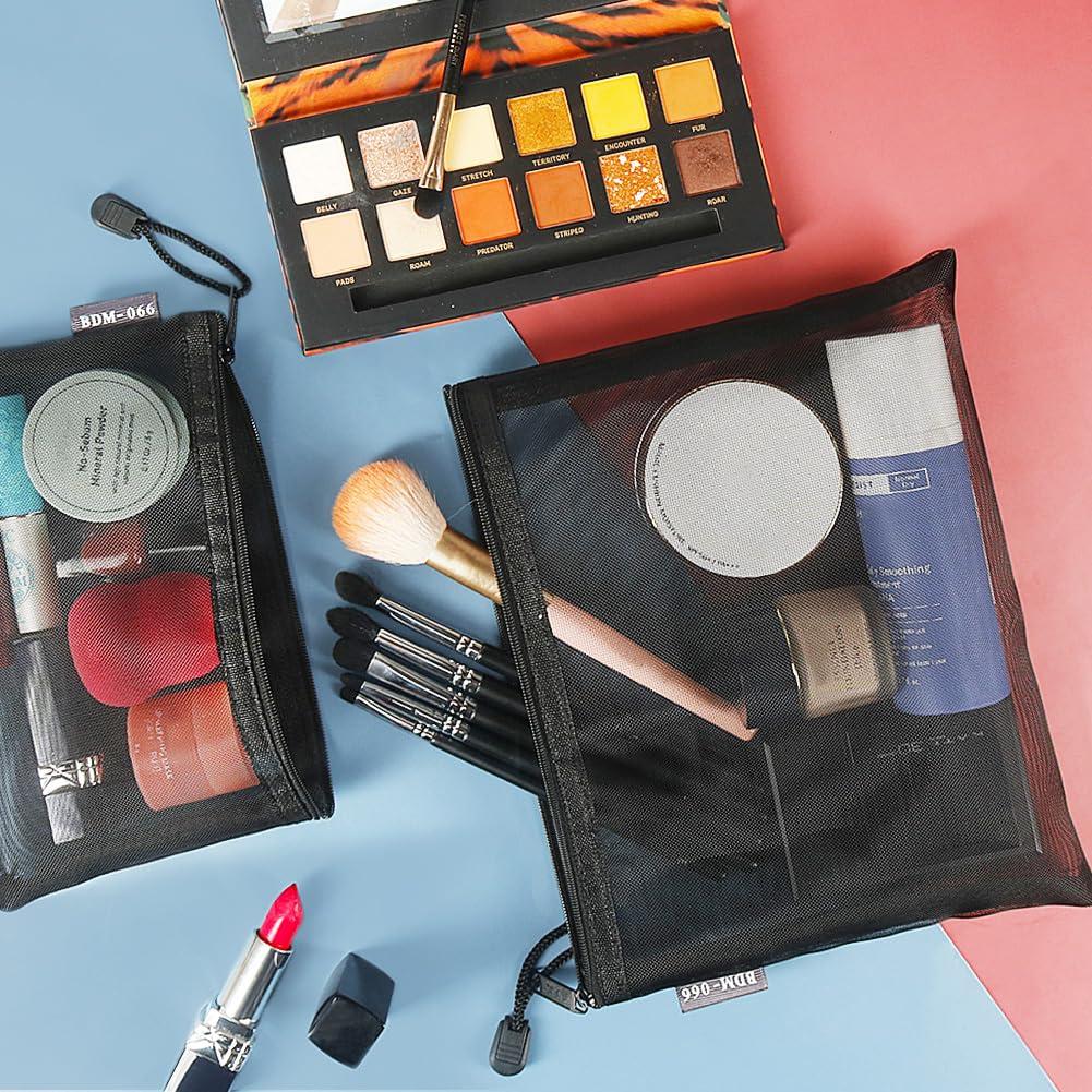 Paquete de 6 Neceseres de Maquillaje de Nylon Negro